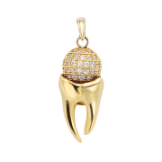 Teeth Necklace Paveball Gold