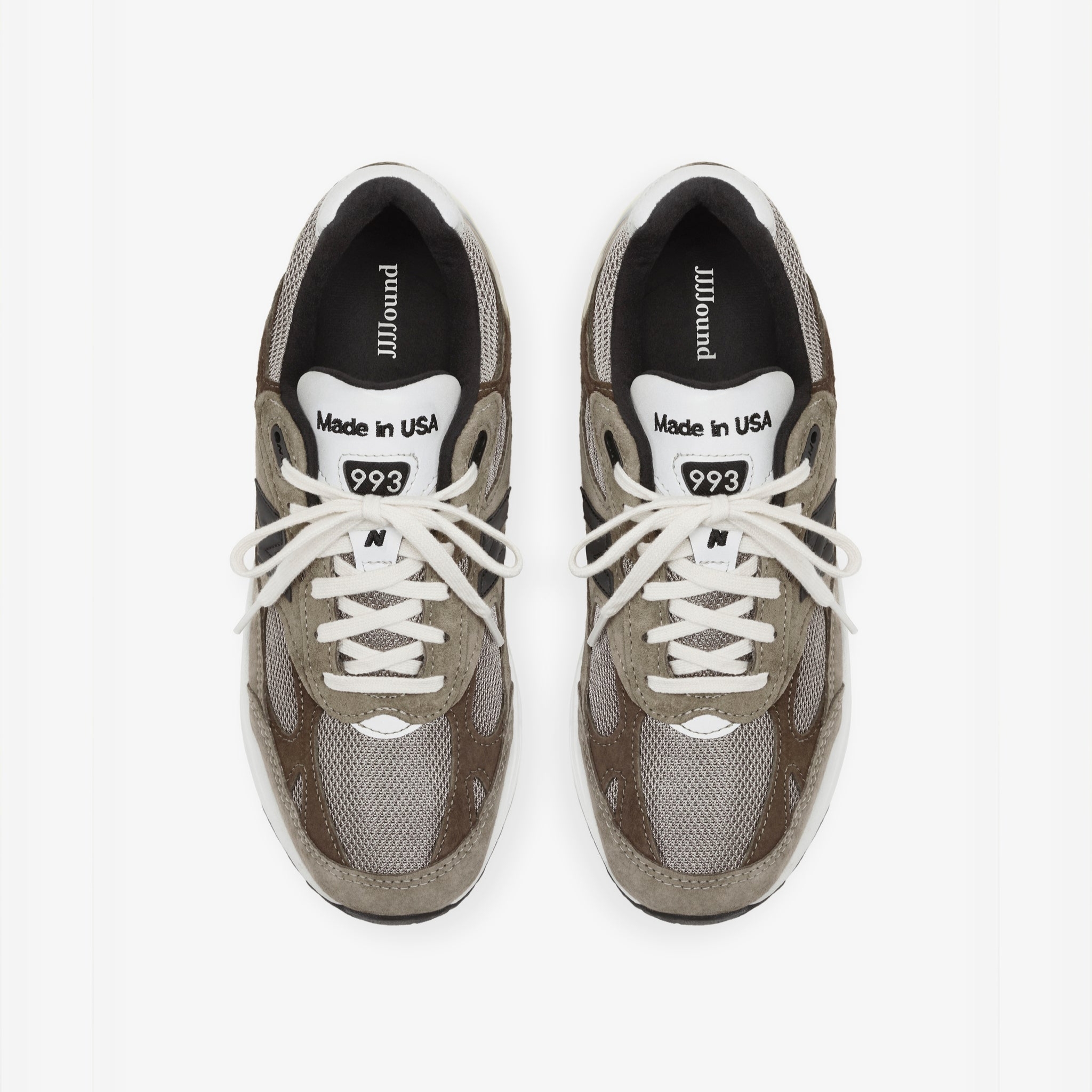 New Balance x JJJJound 993 Made in USA Mushroom White 착용 스타일 - 7