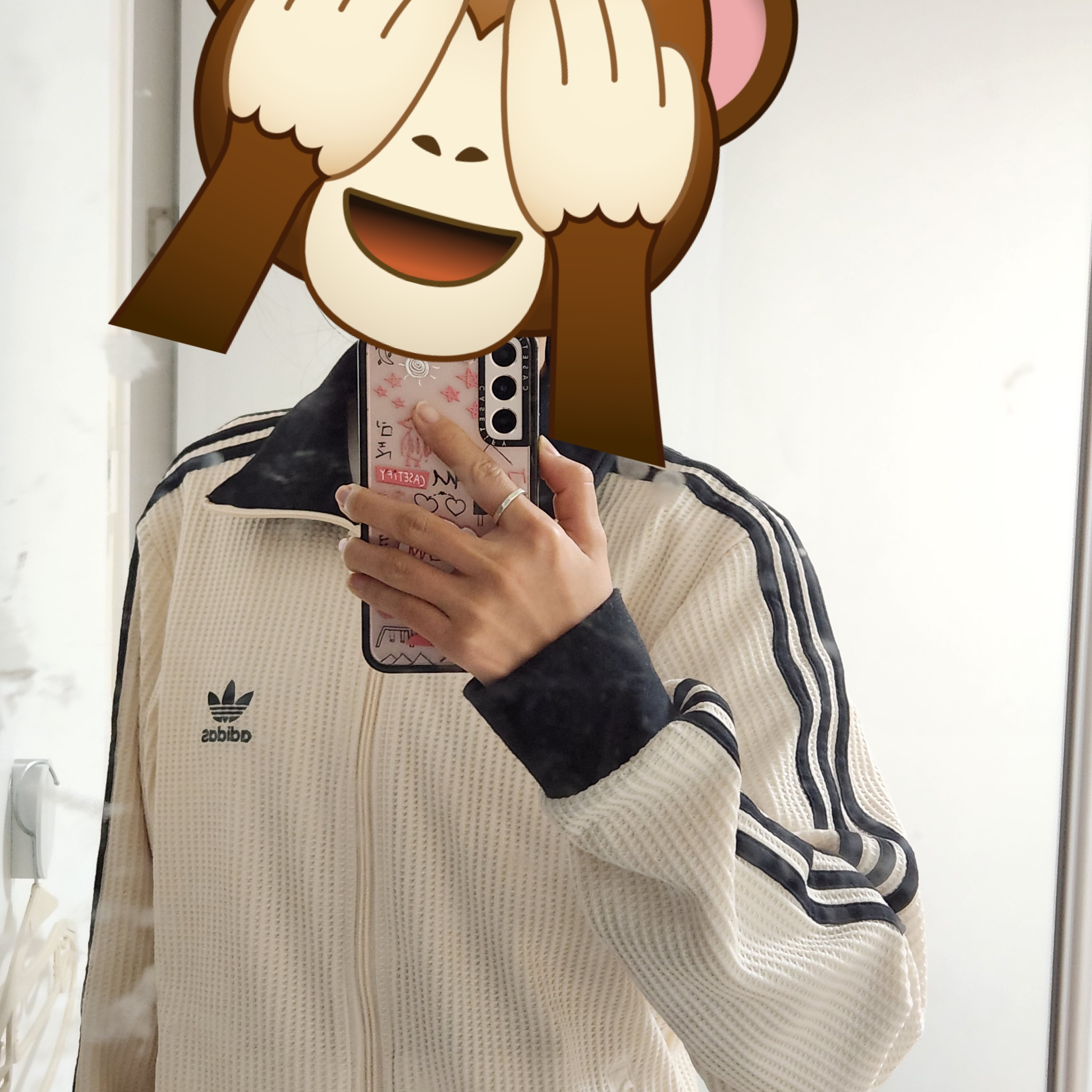 Adidas Waffle Beckenbauer Track Top Wonder White - KR Sizing 착용 스타일 - 1