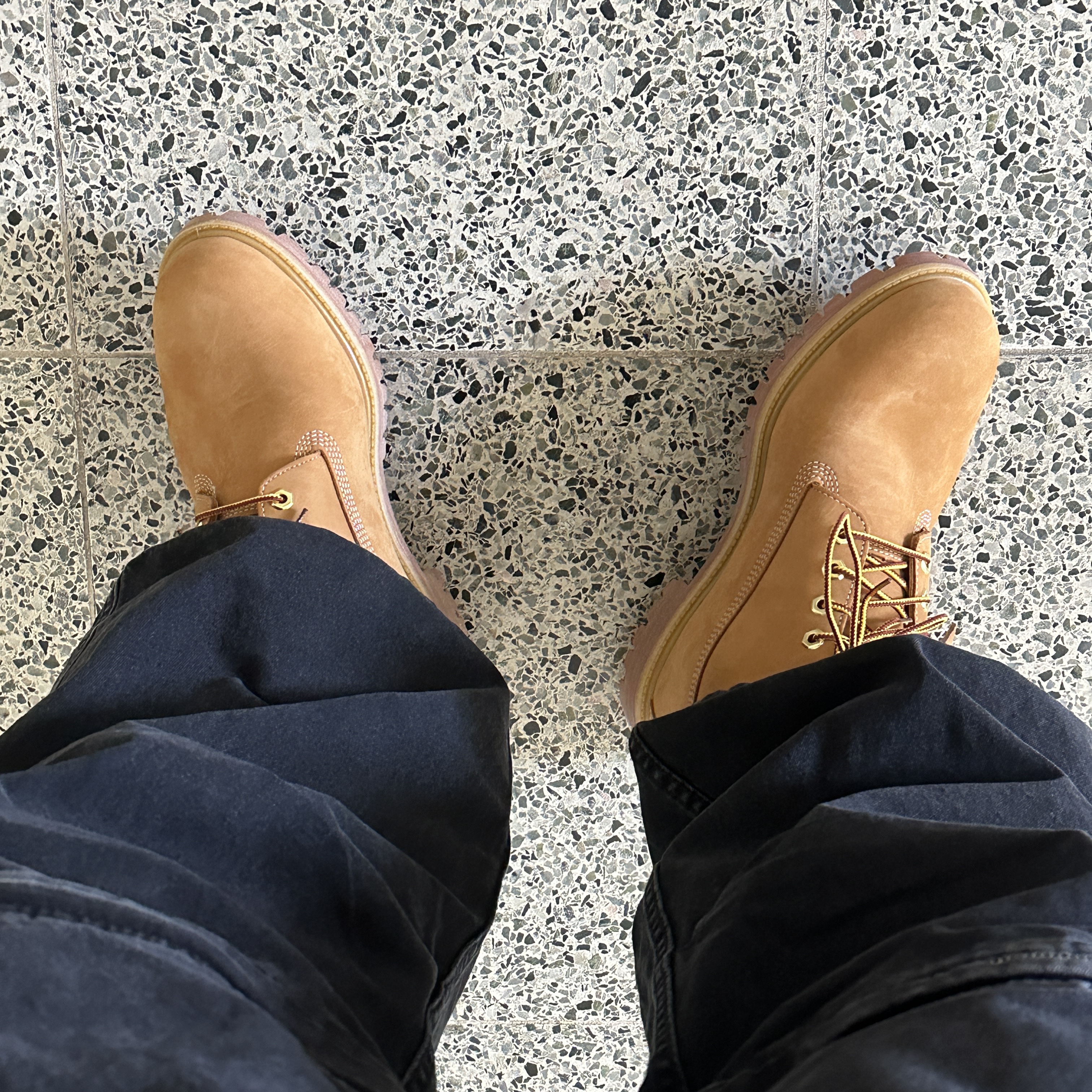 Timberland Premium 6 inch Waterproof Boot Wheat Nubuck - Wide, GU x Undercover Denim Convertible Wide Cargo Pants Dark Gray 착용 스타일