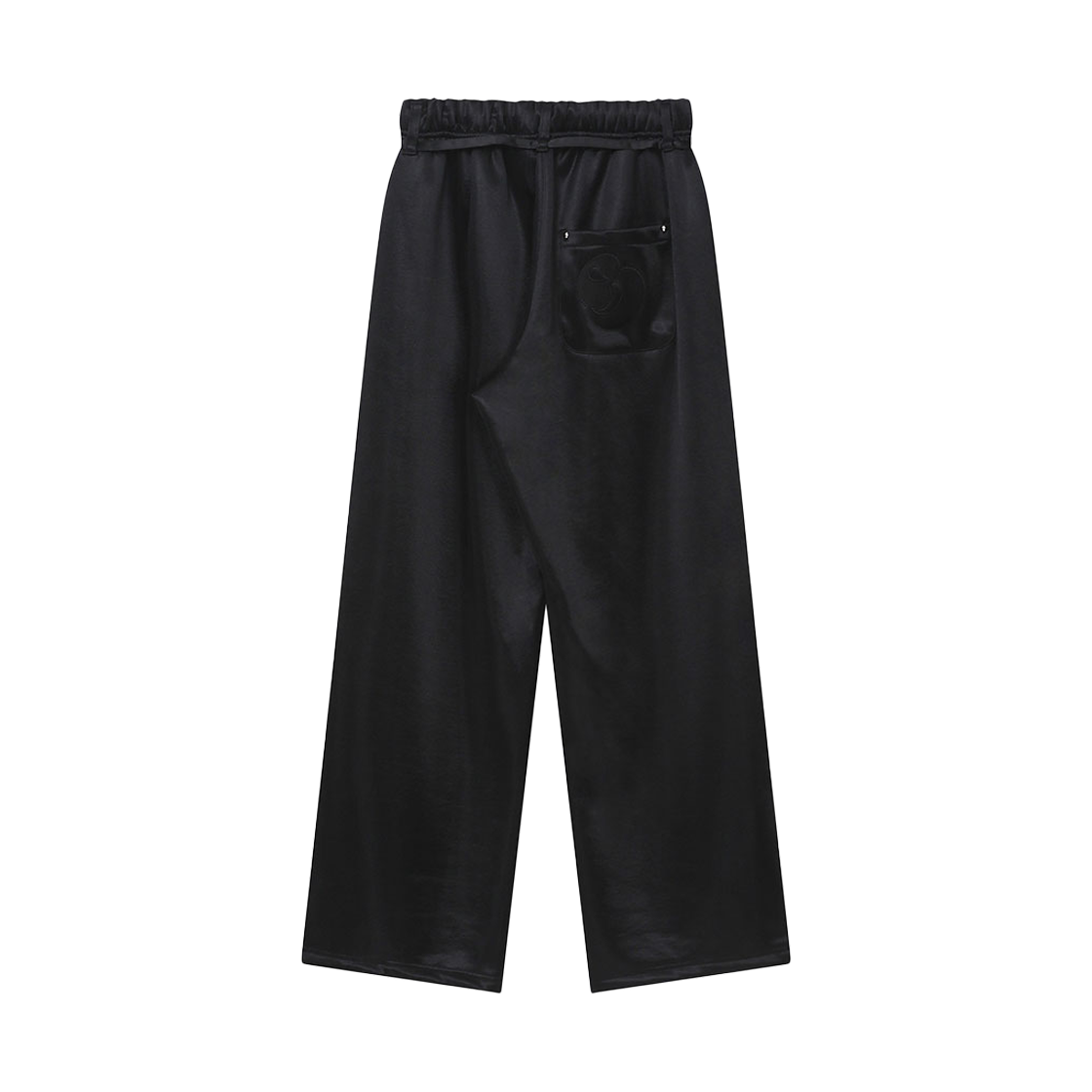 슬로우 레코드 하우스 글로시 로고 와이드 팬츠 블랙(SLOW RECORD HOUSE Glossy Logo Wide Pants Black) - 2