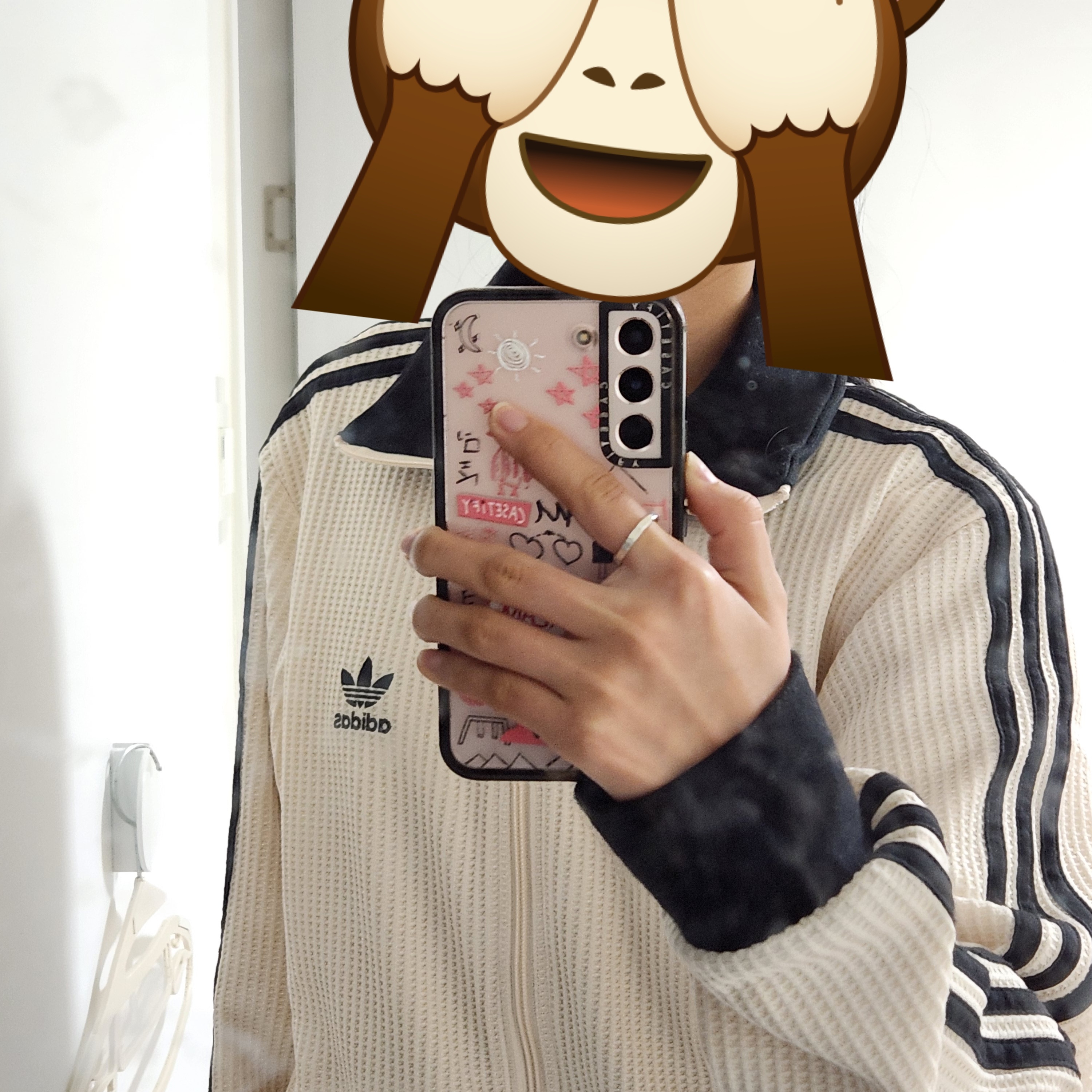 Adidas Waffle Beckenbauer Track Top Wonder White - KR Sizing 착용 스타일 - 2