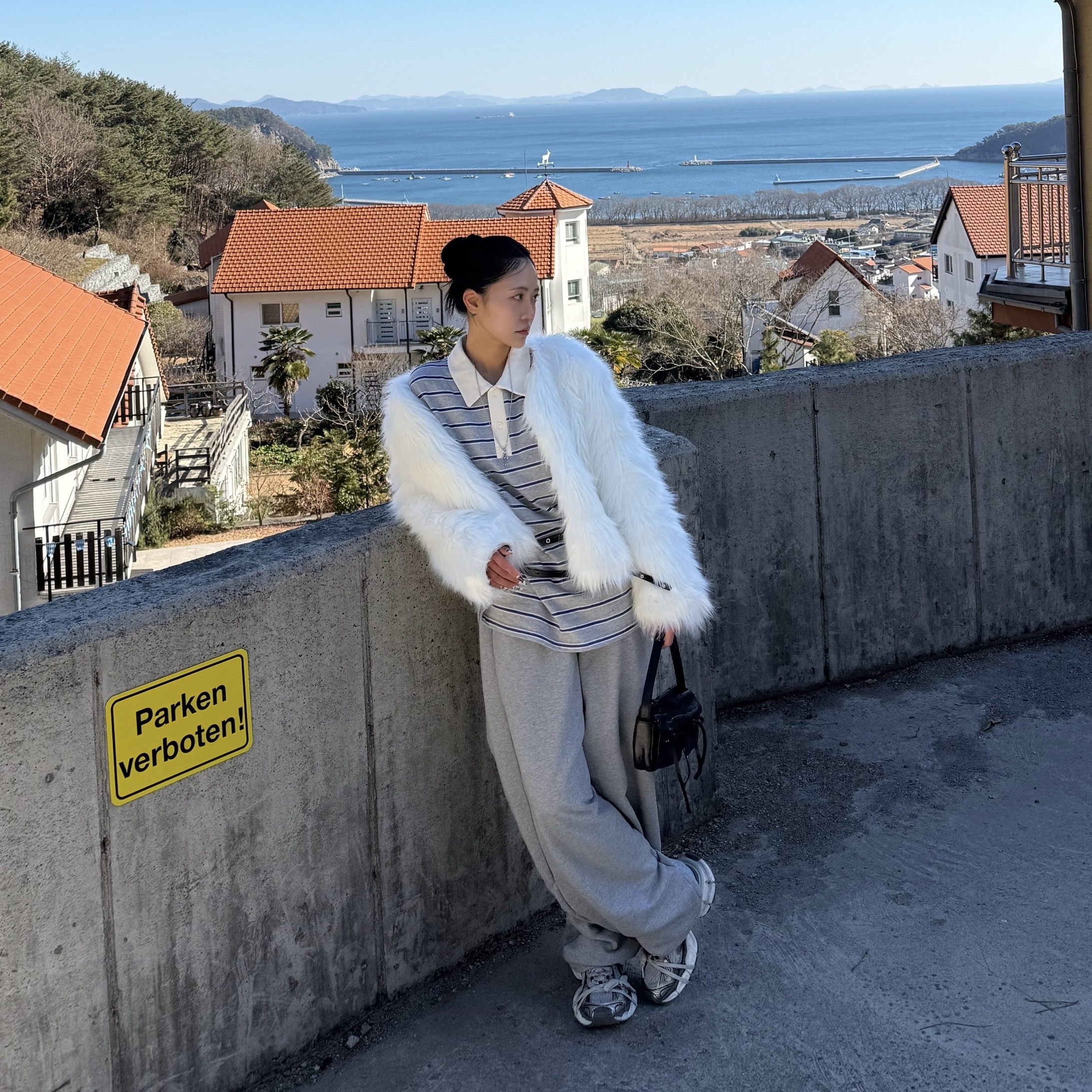 MJD Everyday Heavy Sweat Baggy Pants Melange Grey, Hansroom Chrome Hearts Tiny CH cross Charm 착용 스타일 - 2