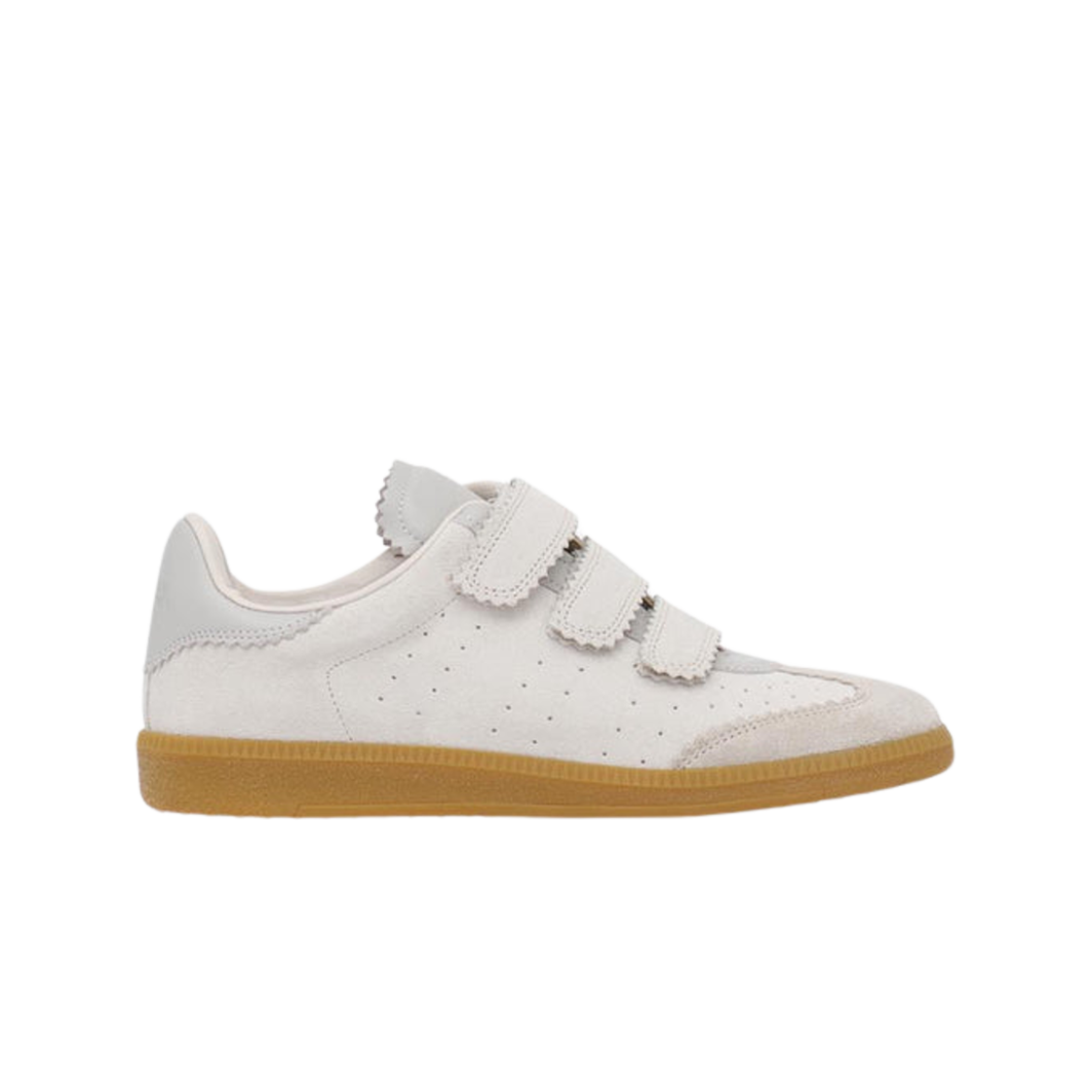 BK0013FA-A1E22S-23EC (W) Isabel Marant Beth Low-Top Suede Calfskin Leather Sneakers Ecru