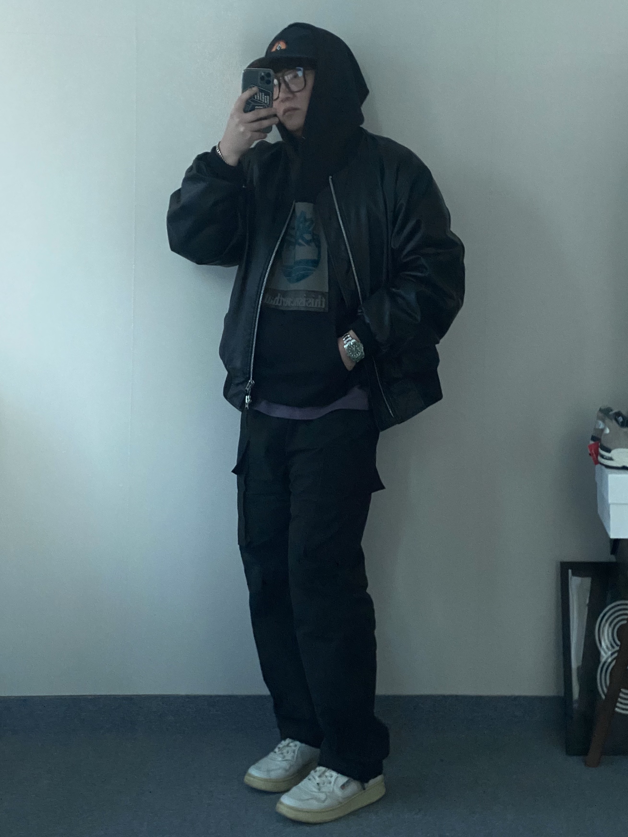 Thisisneverthat x Timberland Faded Hoodie Black, Rolex Submariner Date 40mm 116610LV Green Oyster 착용 스타일