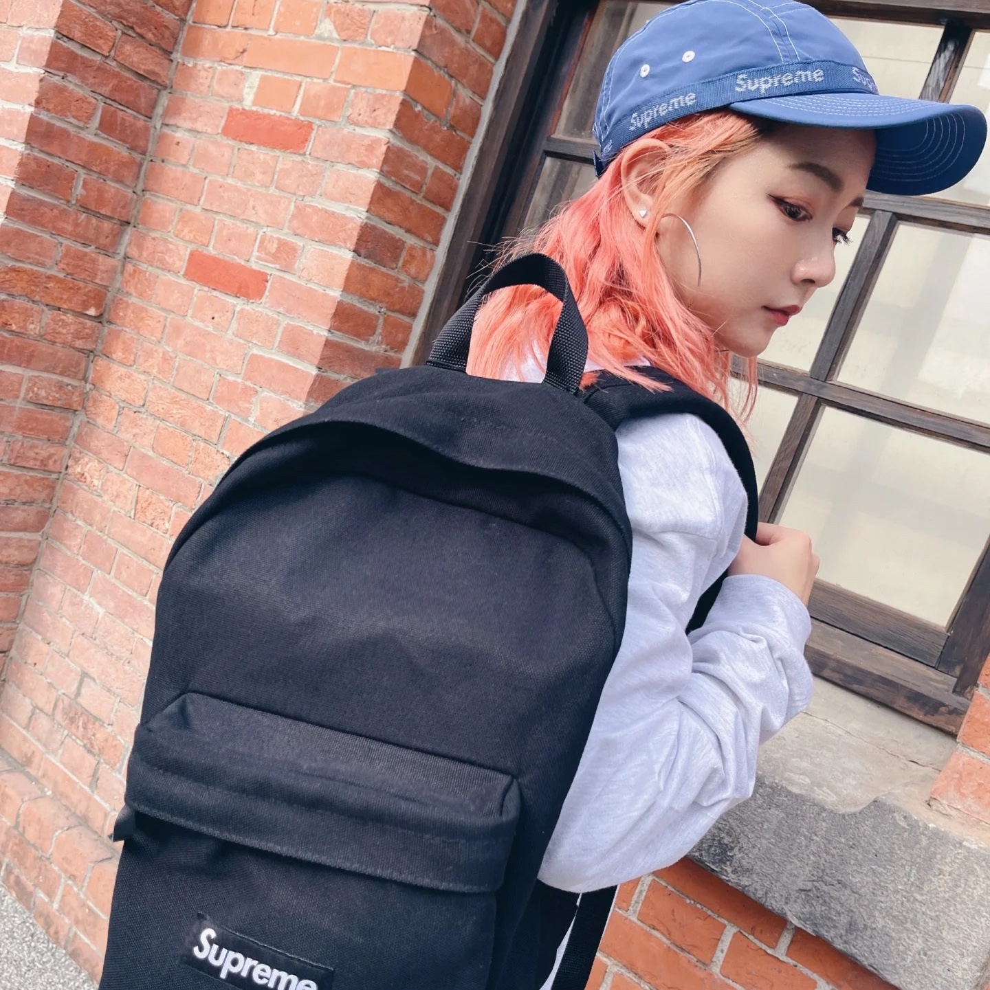 Supreme Webbing Camp Cap Pale Blue - 22FW 착용 스타일 - 2