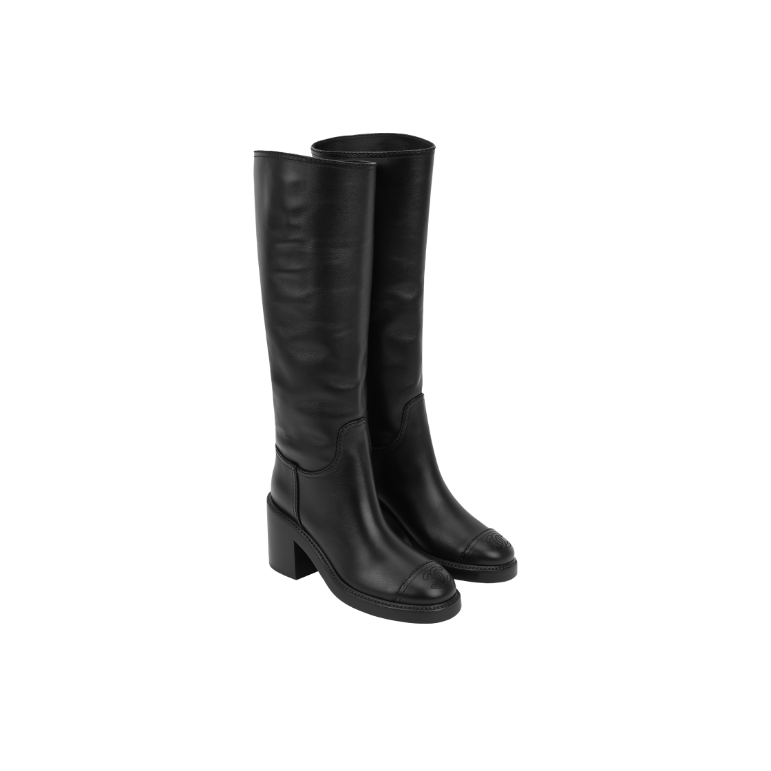 (W) 샤넬 하이 부츠 카프스킨 & 블랙((W) Chanel High Boots Calfskin & Black) - 4