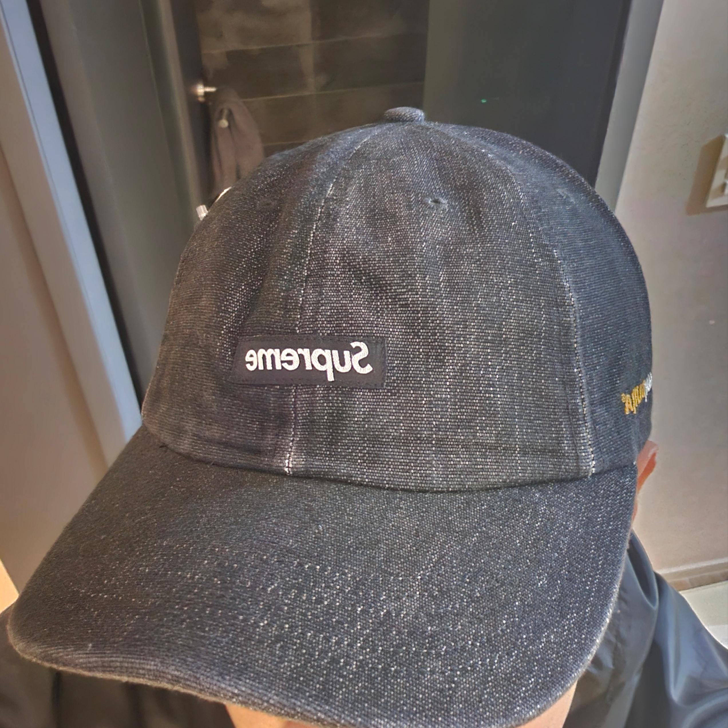 Supreme Cordura Denim Small Box 6-Panel Black - 24SS 착용 스타일