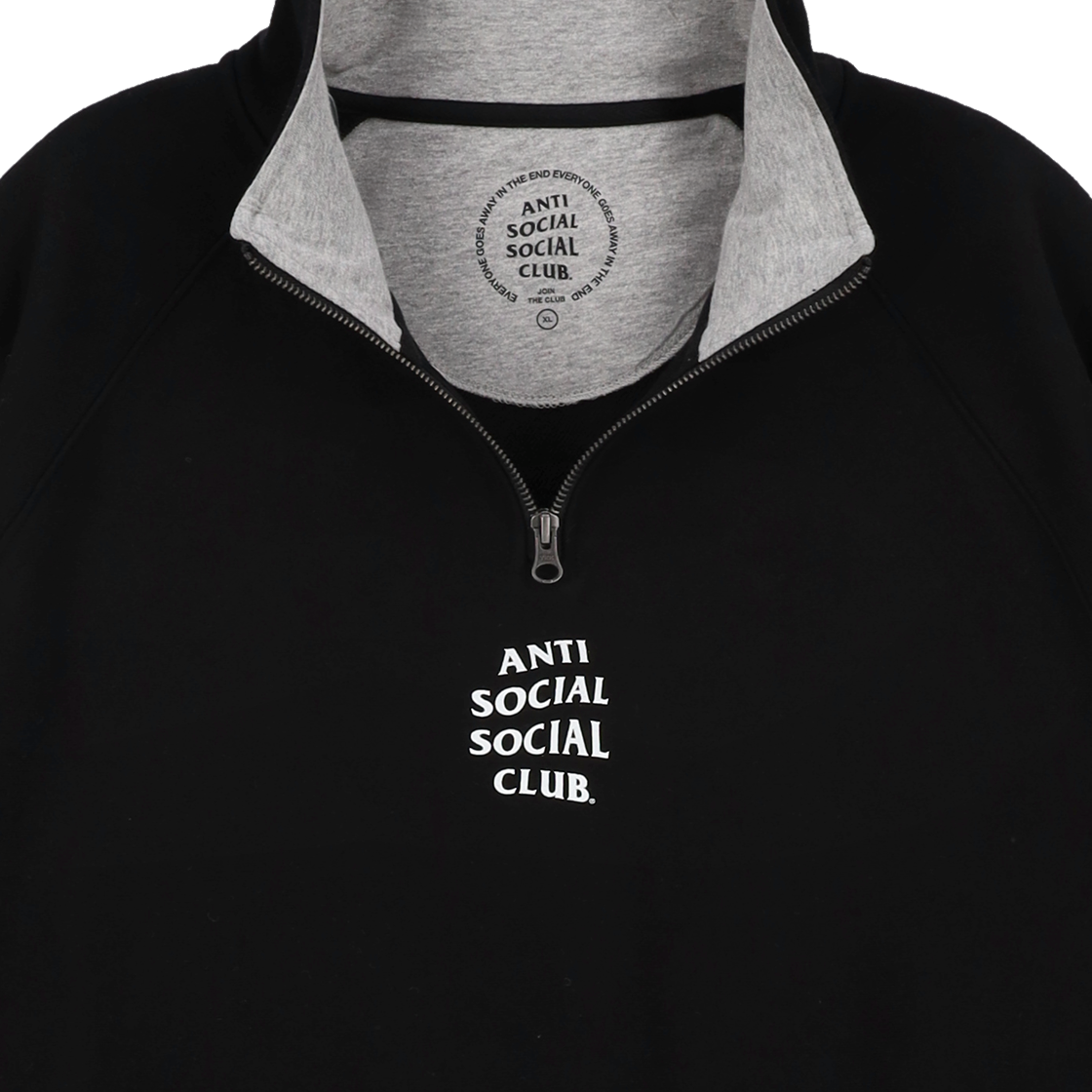 안티소셜소셜클럽 하프집업 스웻 셔츠(Anti Social Social Club Half Zip-up Sweatshirts Black) - 3