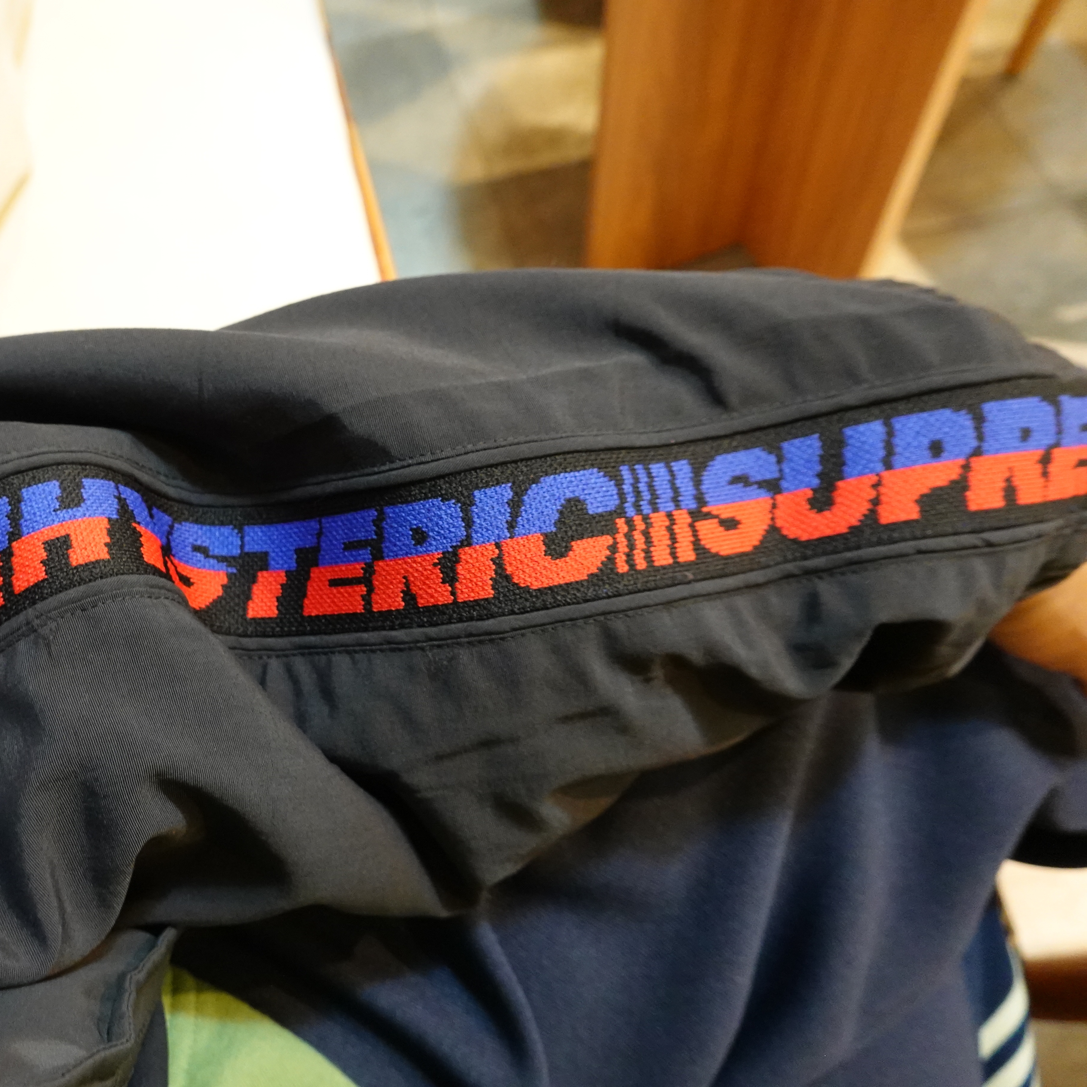 Kapital Stuntman & Woman Smooth Jersey Baggy Track Pants Banner Stripe Navy, On Running Cloudmonster All Black 착용 스타일 - 4