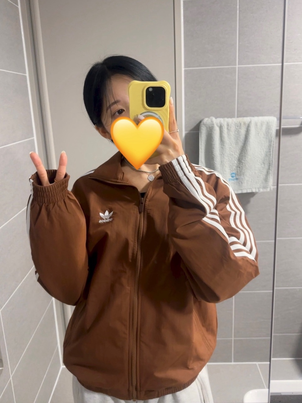 Adidas Adicolor Woven Firebird Track Top Preloved Brown - KR Sizing 착용 스타일