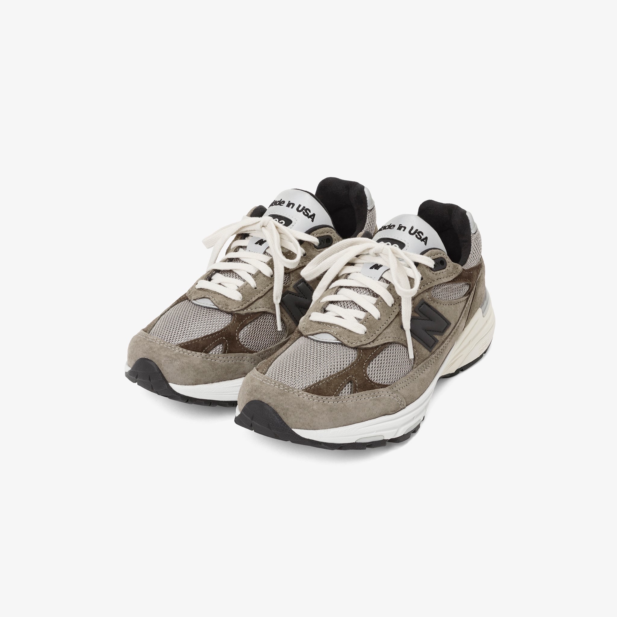 New Balance x JJJJound 993 Made in USA Mushroom White 착용 스타일 - 1