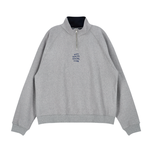 TI25A0600861 Anti Social Social Club Half Zip-up Sweatshirts Grey