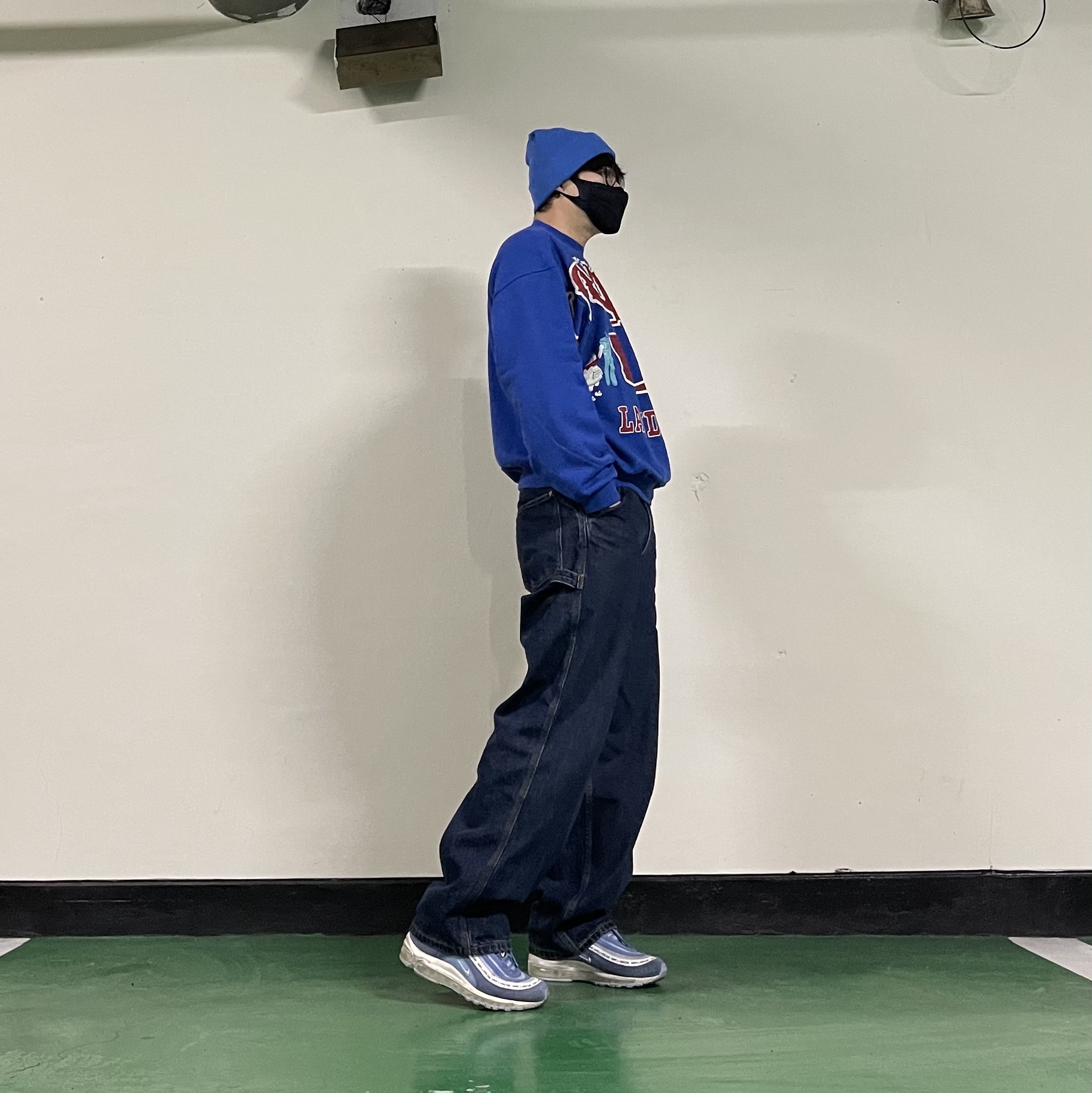 Supreme New Era S Logo Beanie Blue - 24FW, Kapital 30 Fleece Big Sweatshirt Blue 착용 스타일 - 1