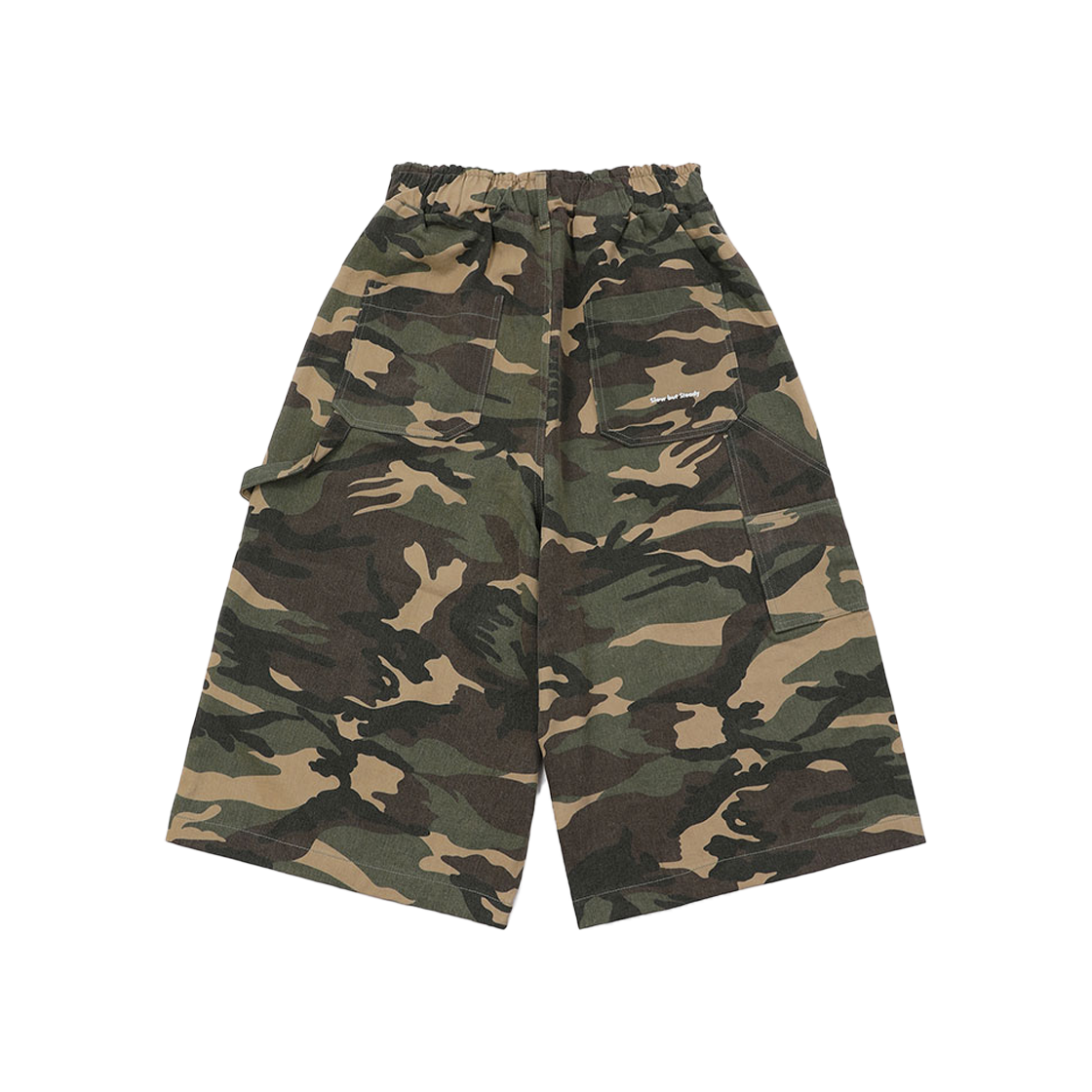 SR24SSPT03BGR SLOW RECORD HOUSE Carpenter Bermuda Wide Camo Pants Vintage Green - #2