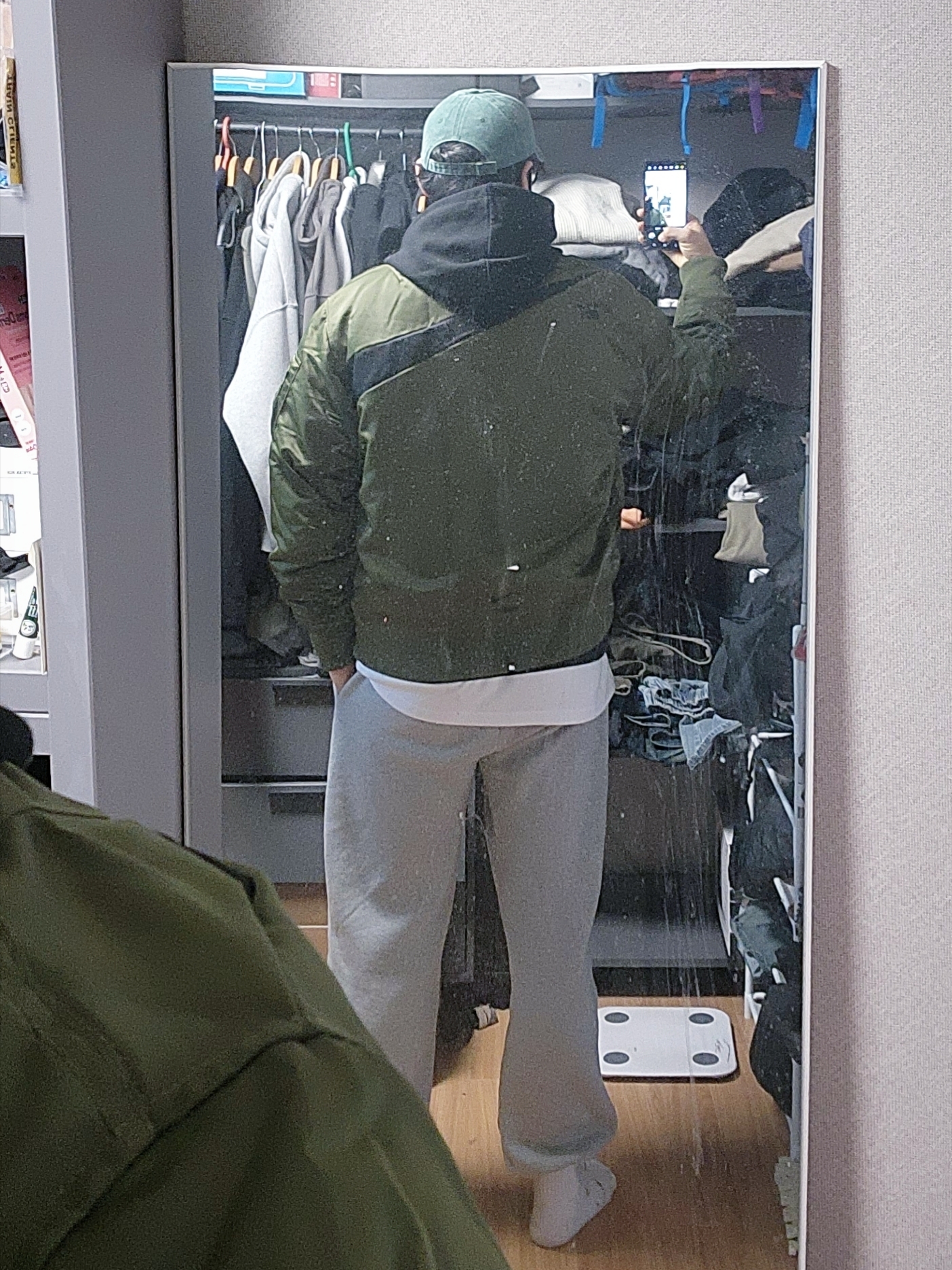 Nike NSW Swoosh Therma-Fit Bomber Rough Green - Asia 착용 스타일 - 2