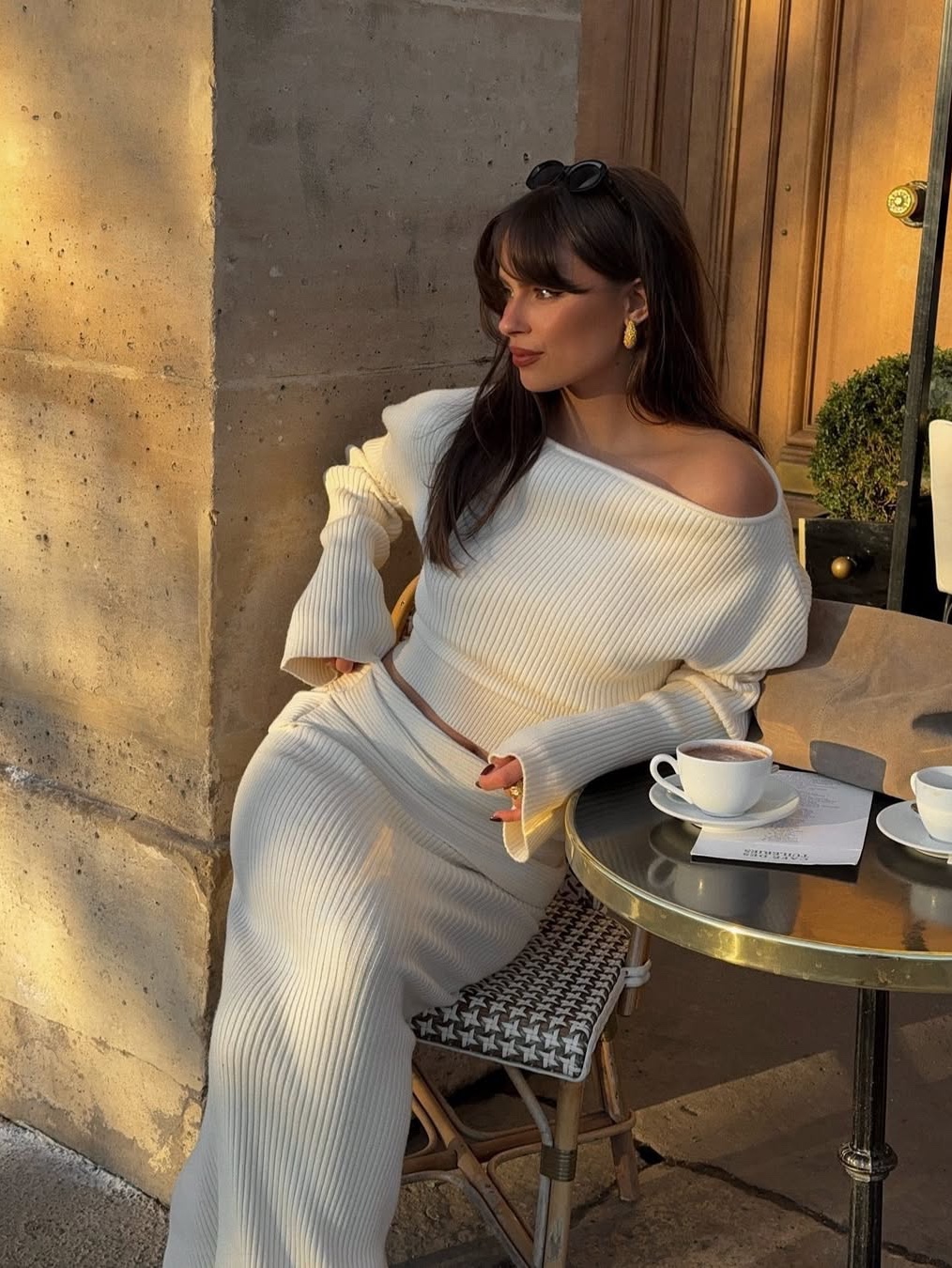 TRUNKPROJECT Knit Skirt Ivory, (W) Dior Mid-Length Flared Skirt Beige Gabardine 착용 스타일 - 3