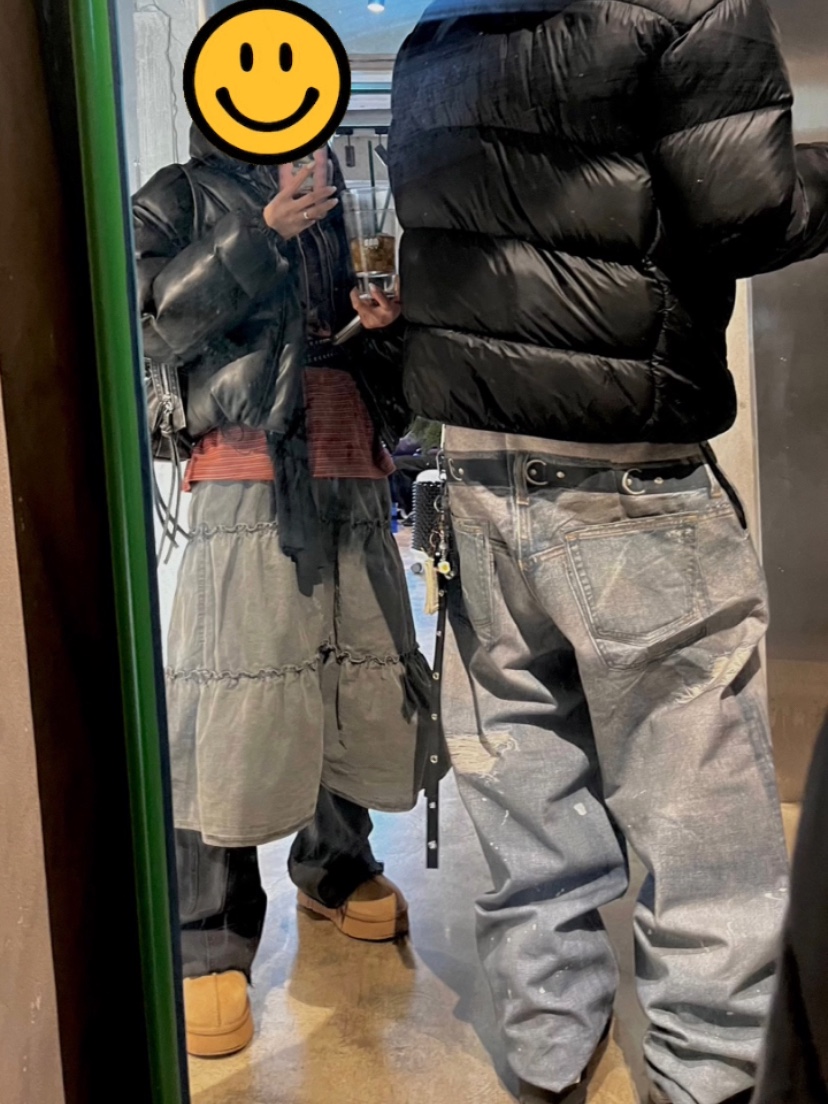 Nike ACG Therma-Fit ADV Lunar Lake Puffer Jacket Black - Asia, Project G/R Trompe-L’Oeil Denim Printed Pants Blue 착용 스타일 - 1