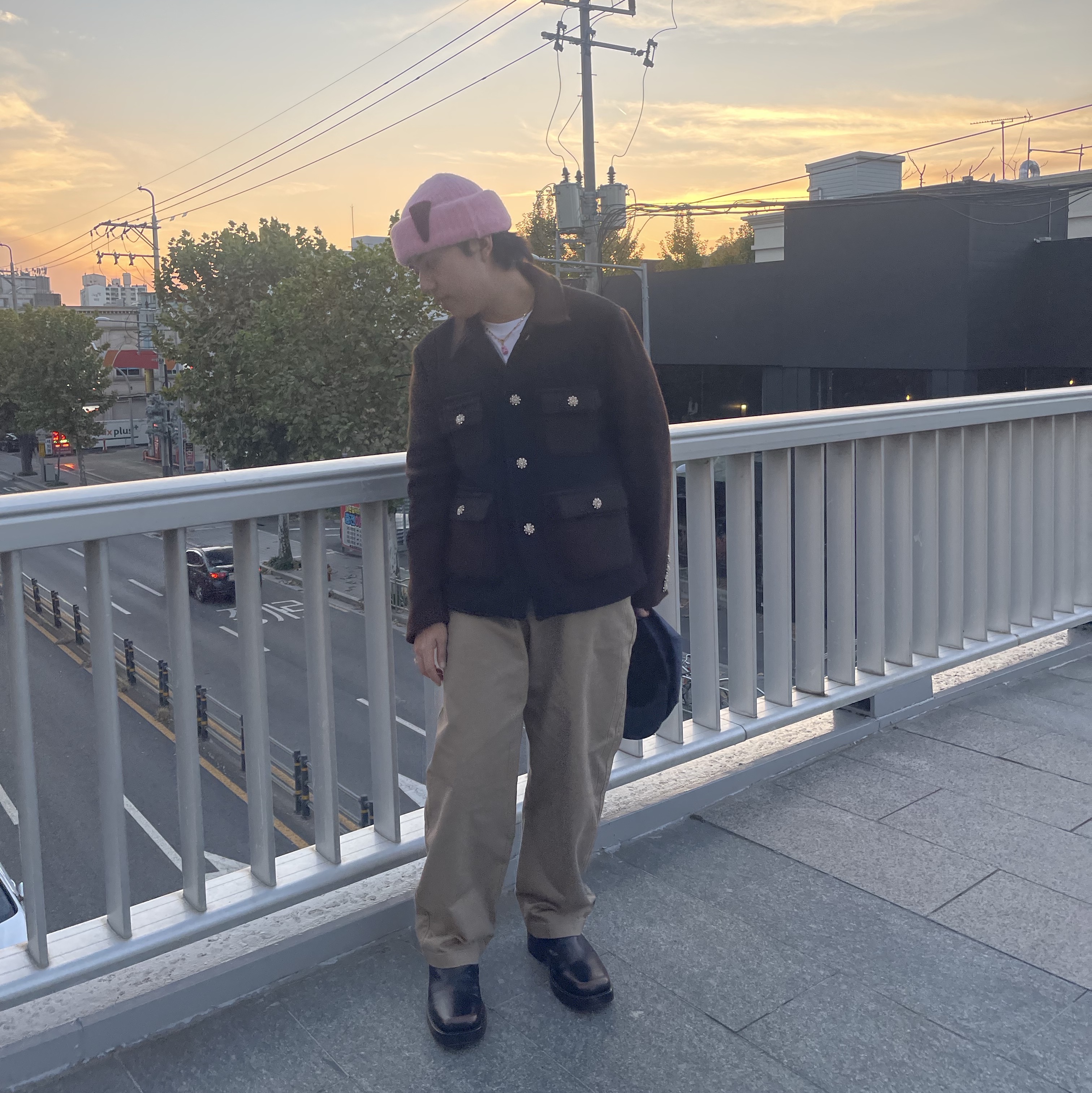 Hono Report Hair Clip Beanie Pastel Pink 착용 스타일