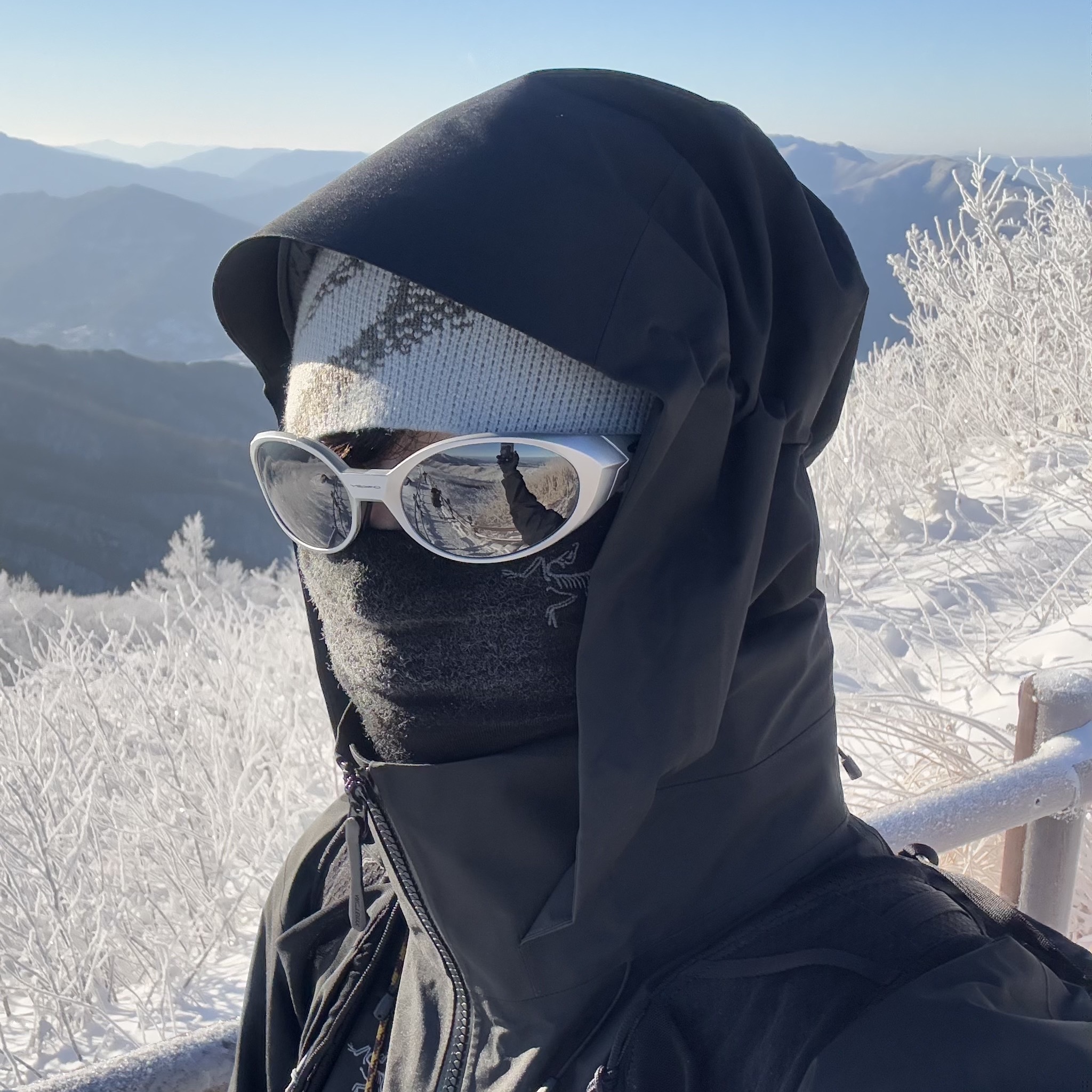 Oakley Eye Jacket Redux Silver Frame Prizm Black Polarized Lenses High Bridge Fit, Arc'teryx Beta AR Jacket Black 착용 스타일