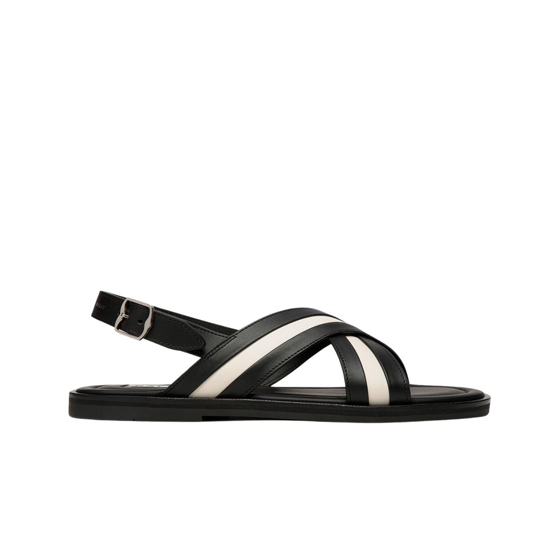(W) 발리 글라이드 레더 샌들 블랙 화이트((W) Bally Glide Leather Sandals in Black White) - 1