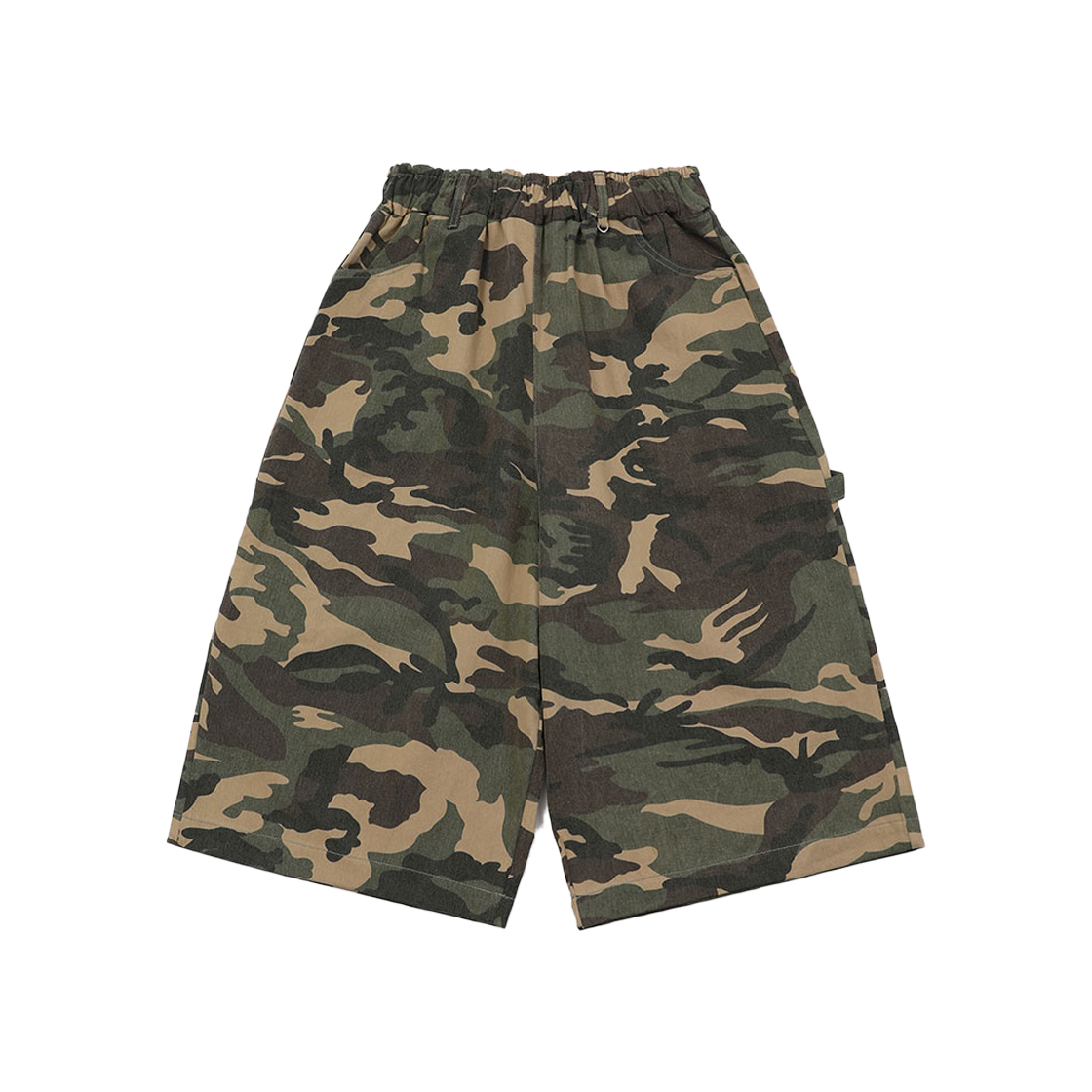 SR24SSPT03BGR SLOW RECORD HOUSE Carpenter Bermuda Wide Camo Pants Vintage Green - 대표 이미지 #1