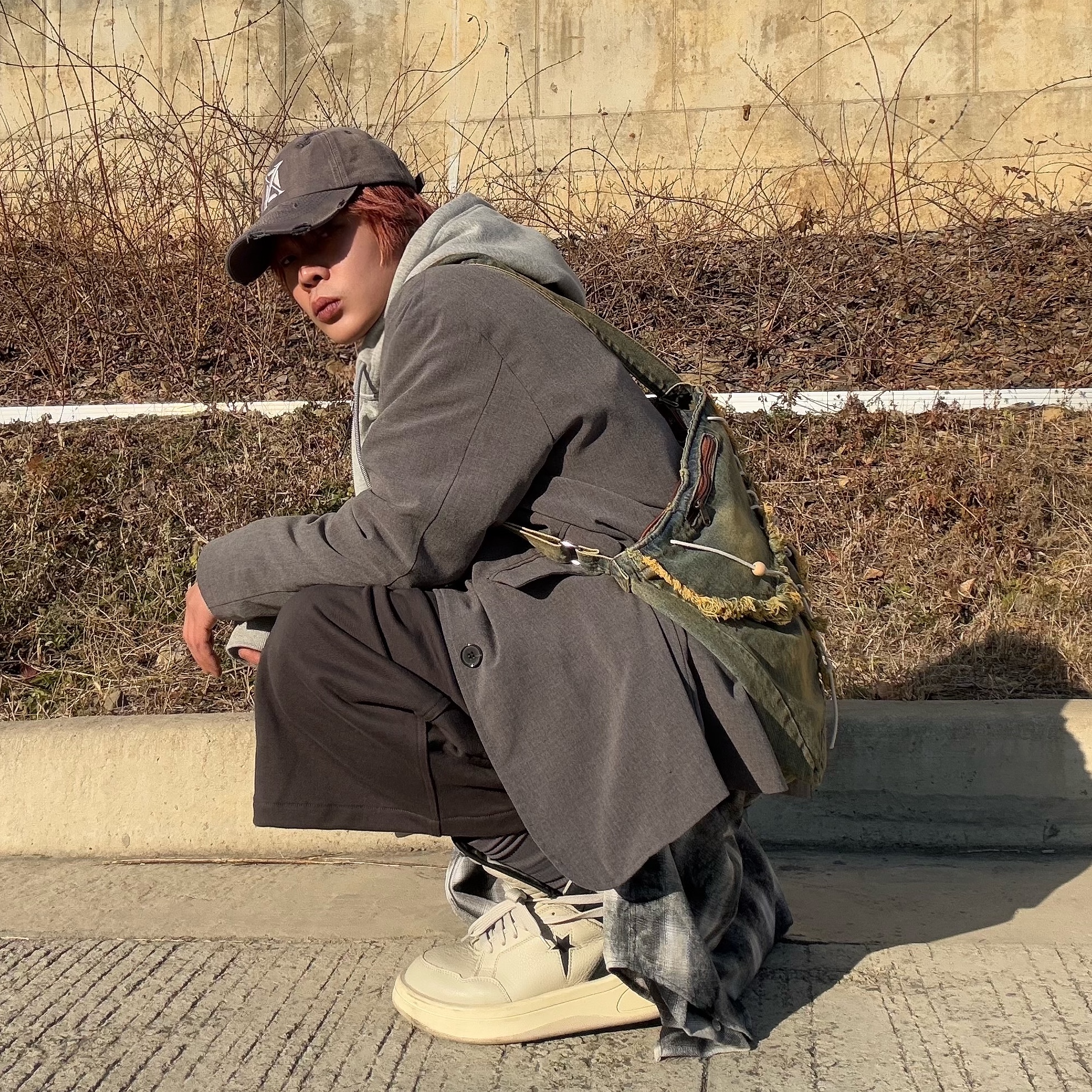 Converse x Drkshdw Turbowpn Pelican, Permanent Archive Bleached Check Shirt Black & White 착용 스타일 - 1