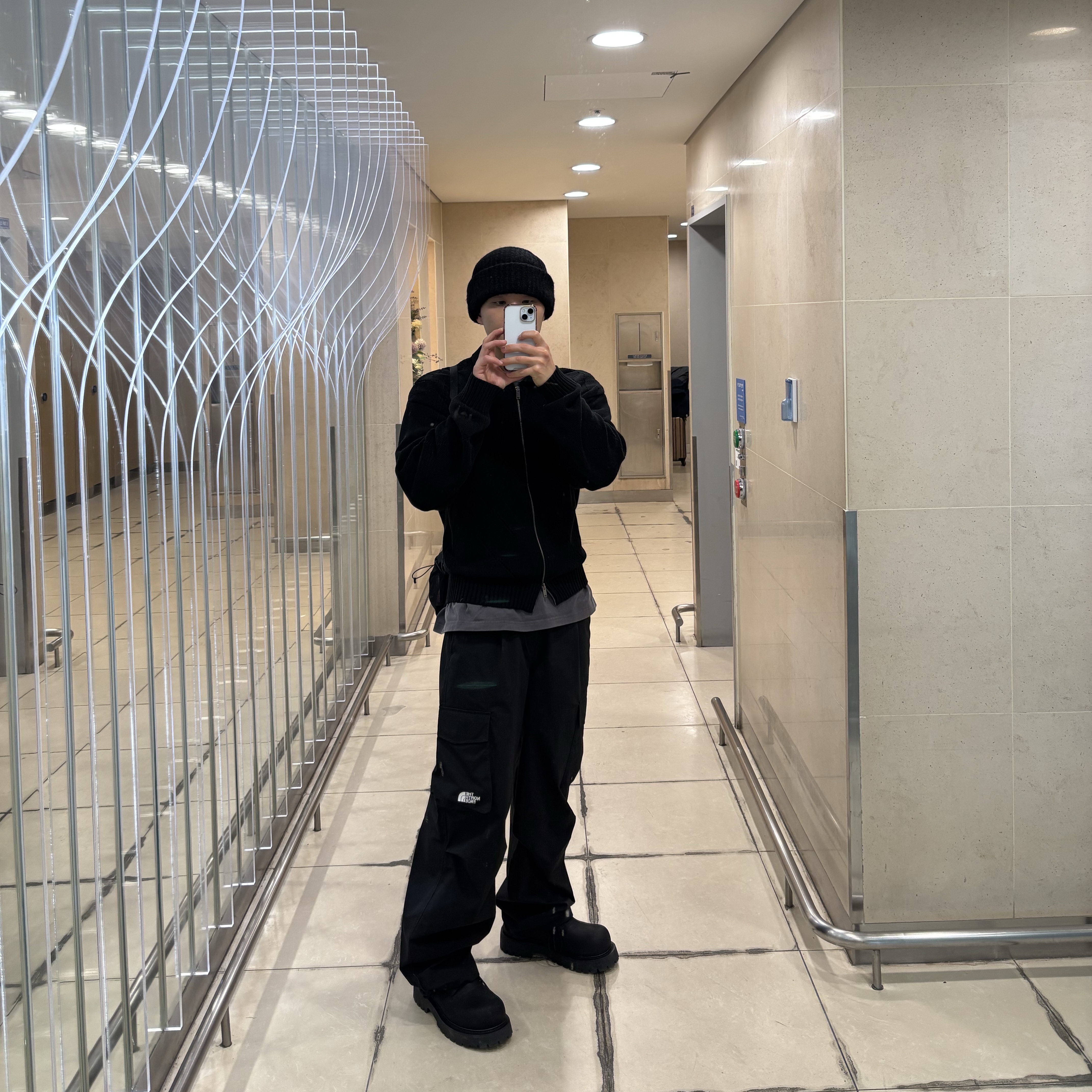 Hono Report Hair Clip Beanie Black, LOSTGARDEN Route Black 착용 스타일 - 6