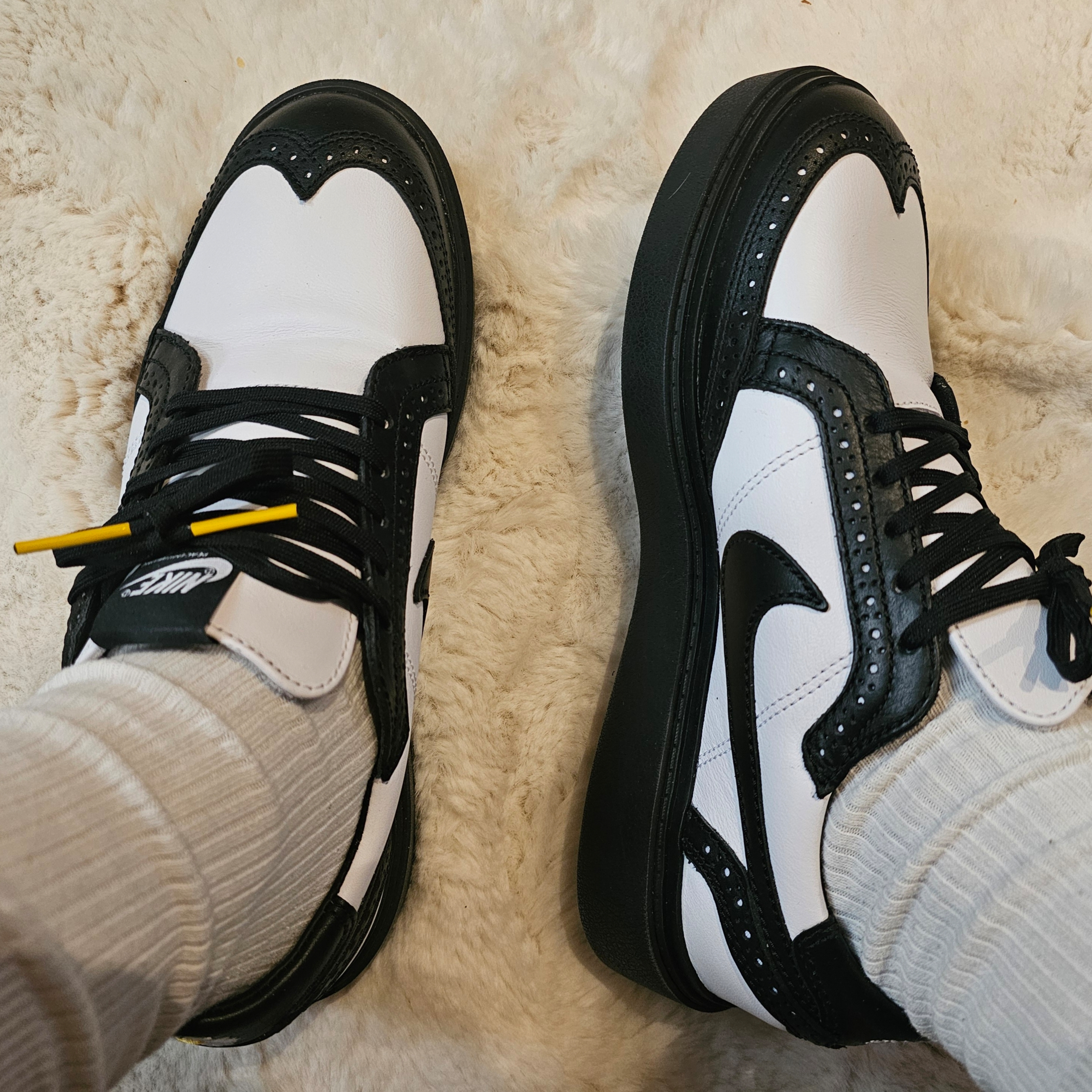 Nike x Peaceminusone Kwondo1 Black and White 착용 스타일