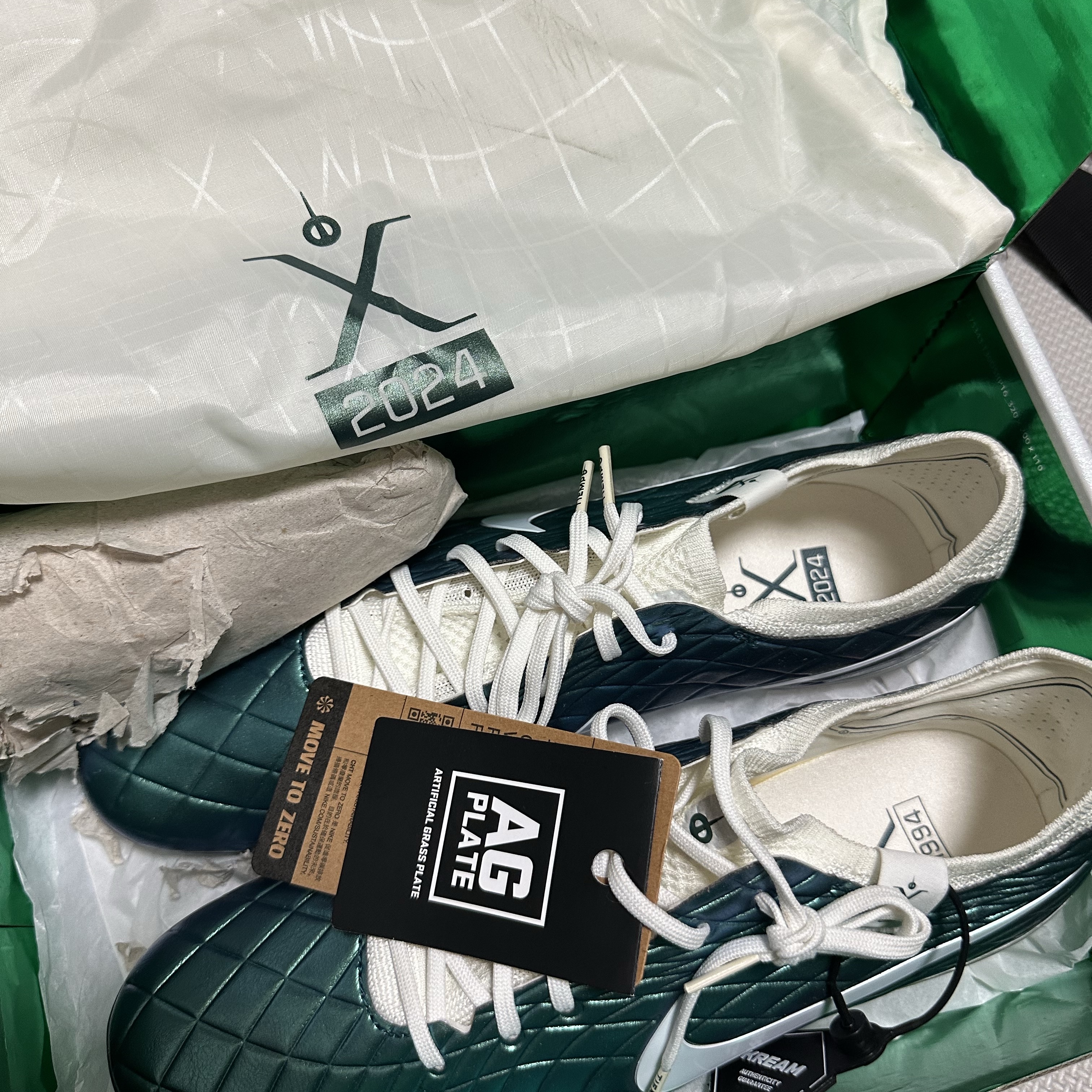 Nike Tiempo Emerald Legend 10 Elite AG Pro Dark Atomic Teal Sail 착용 스타일 - 1