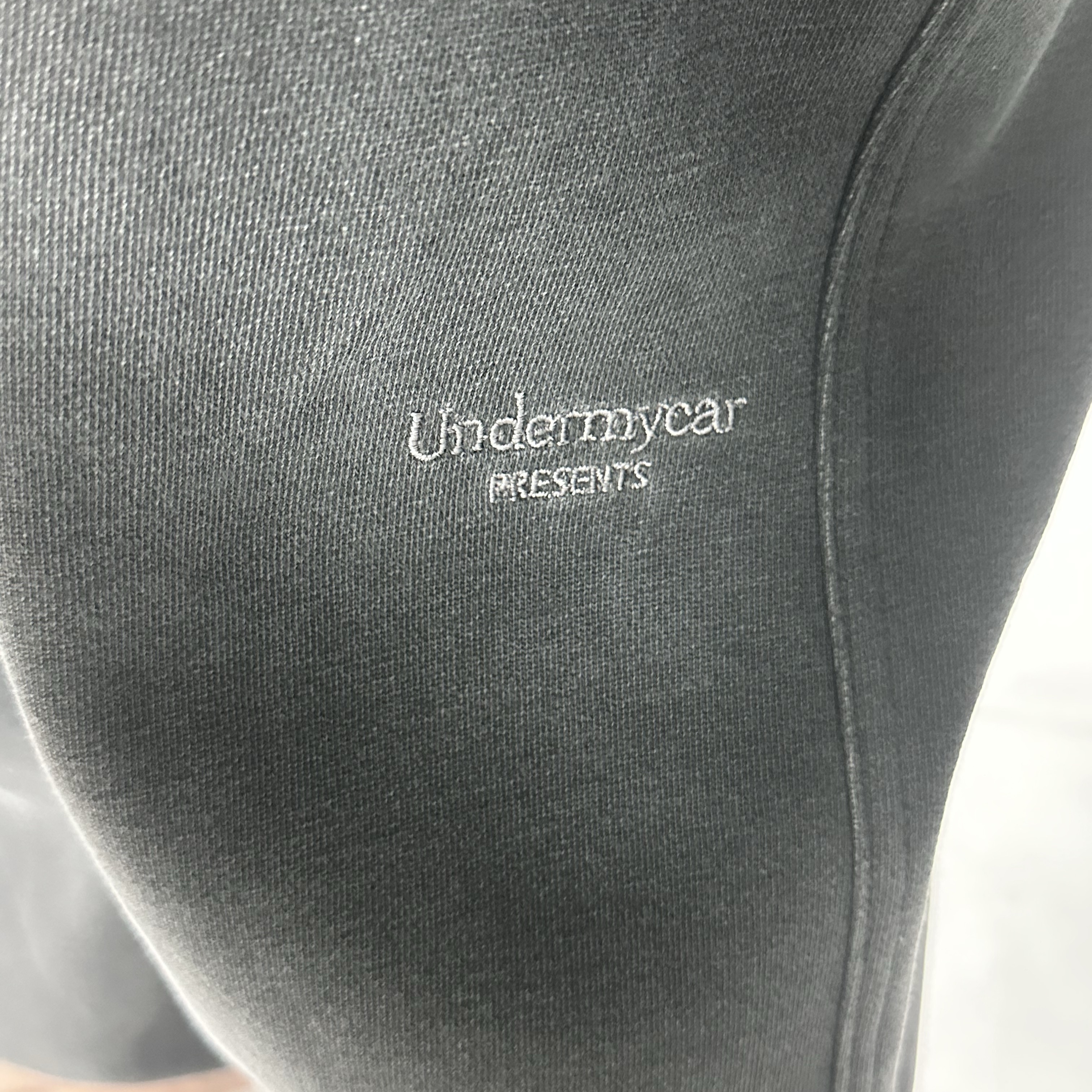 Undermycar Mu.03 Anti Fxxking Logo Play Oversized Sweat Jogger Pigment Gray 착용 스타일 - 2
