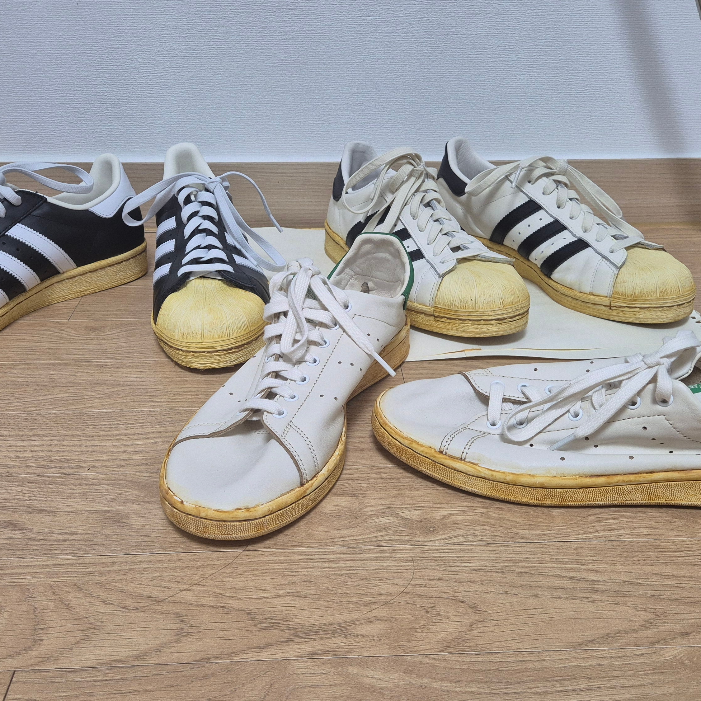 Adidas Stan Smith Decon Cloud White Green 착용 스타일