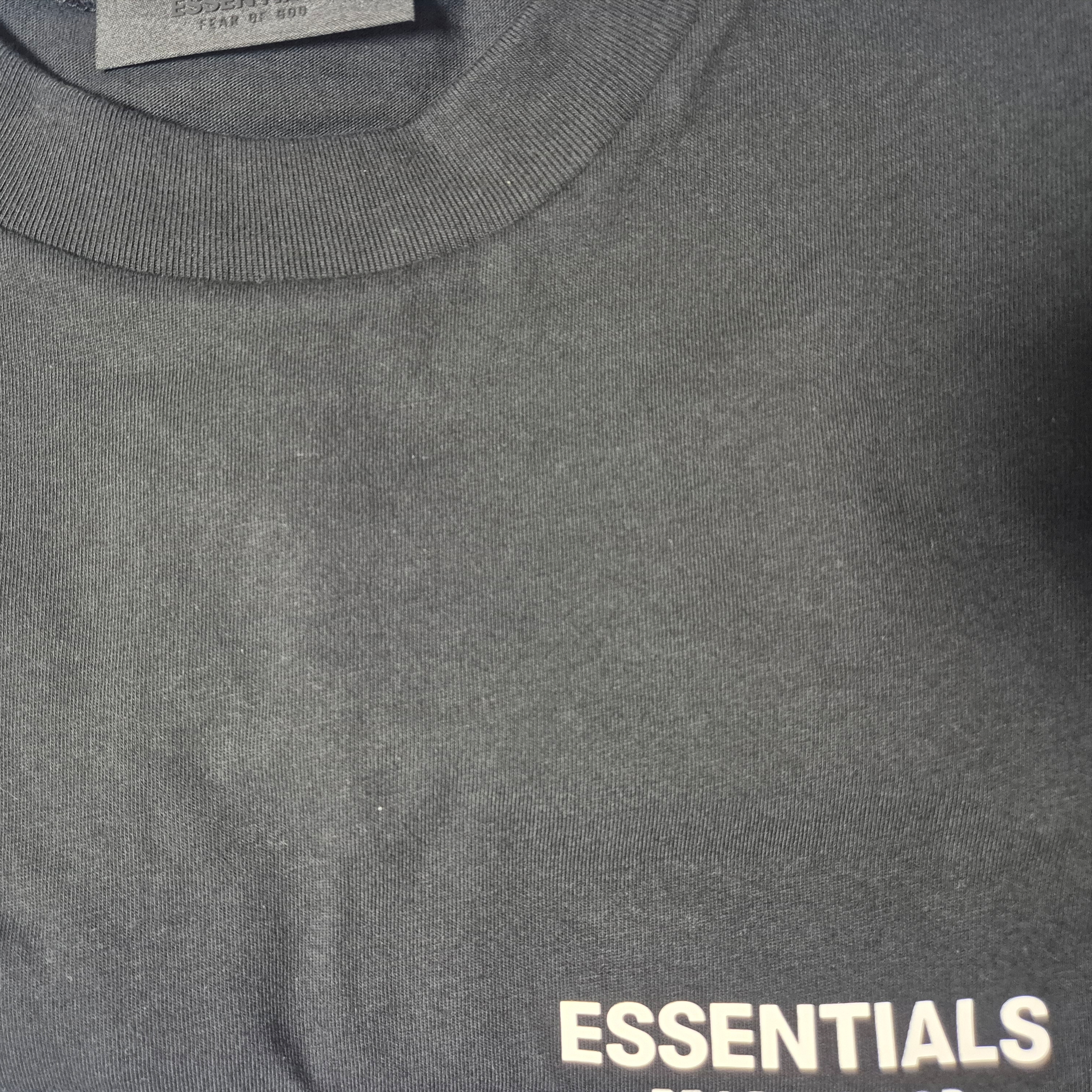 Essentials Jersey Crewneck T-Shirt Black - 24FW 착용 스타일