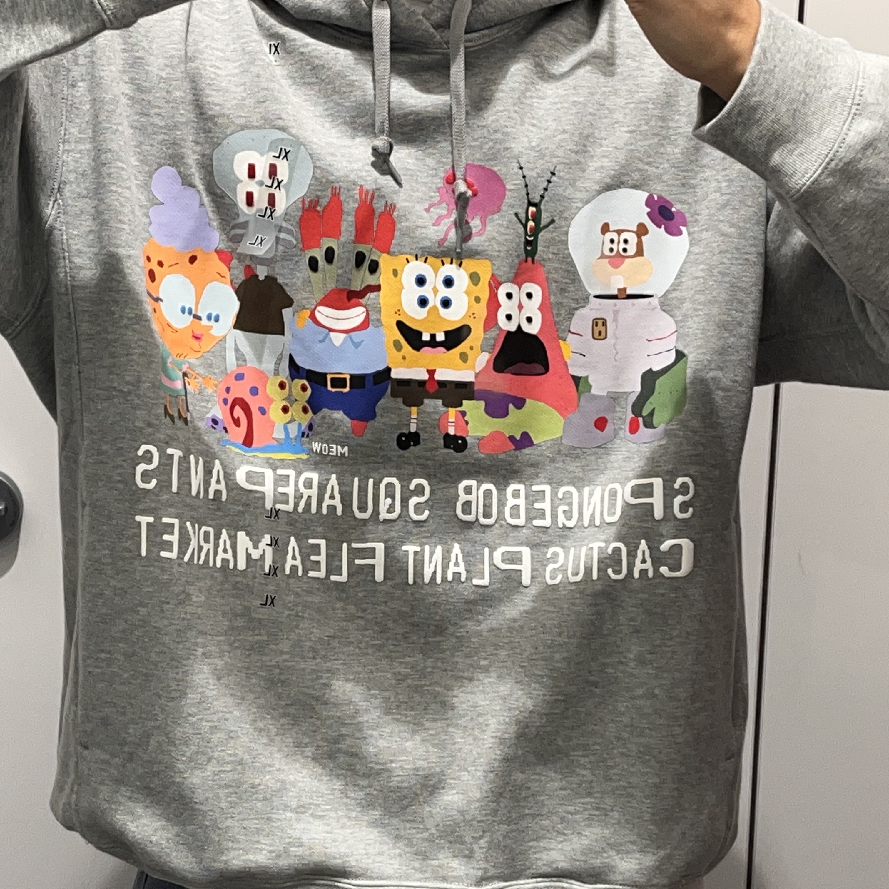 Uniqlo U Utility Shirts Purple - KR, Uniqlo UT x CPFM x SpongeBob Sweat Pull Parka A Gray - KR 착용 스타일 - 4