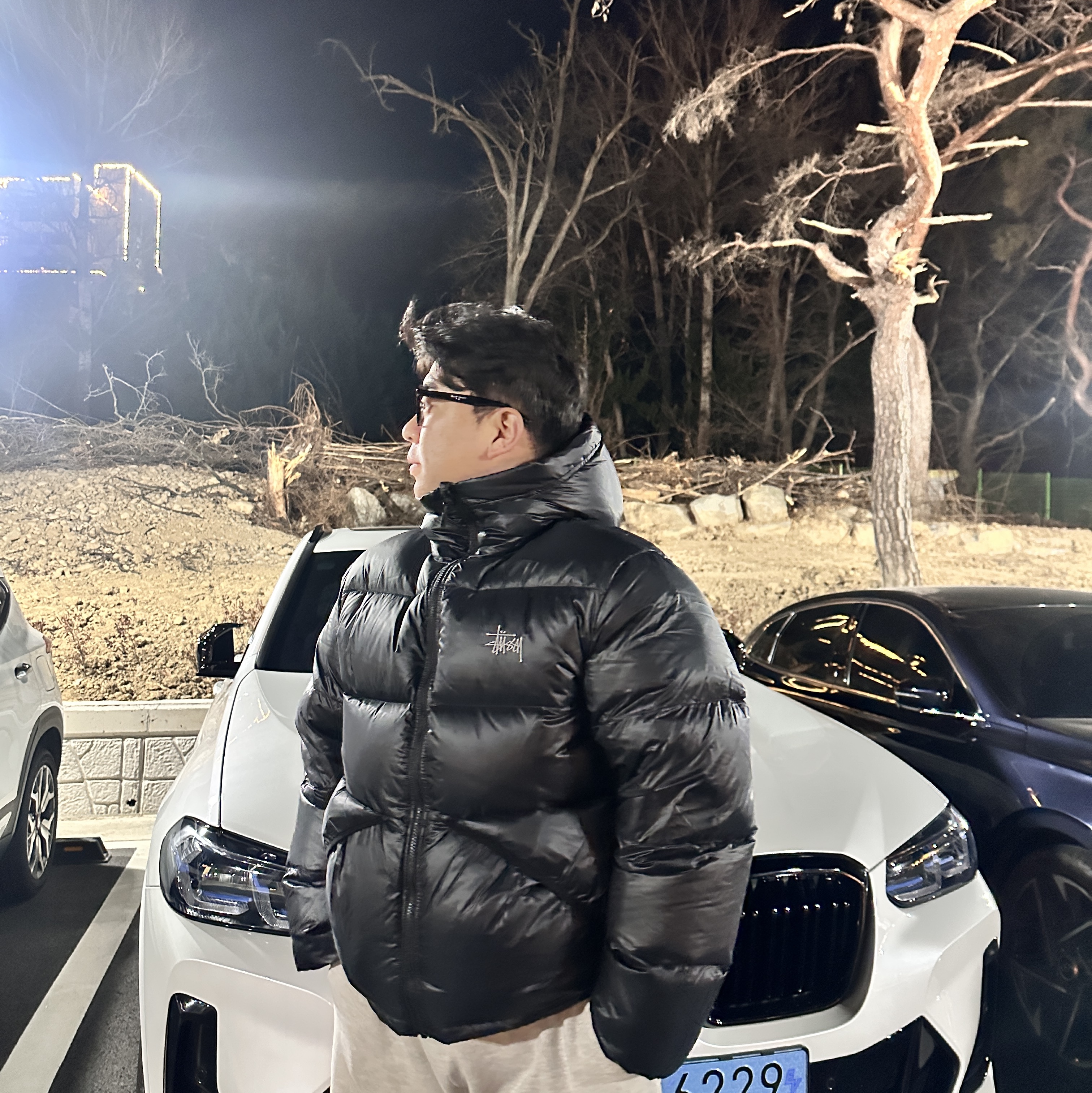 Stussy Down Parka Micro Ripstop Phantom Black, Gentle Monster x Maison Margiela MM010 Clear Black 착용 스타일