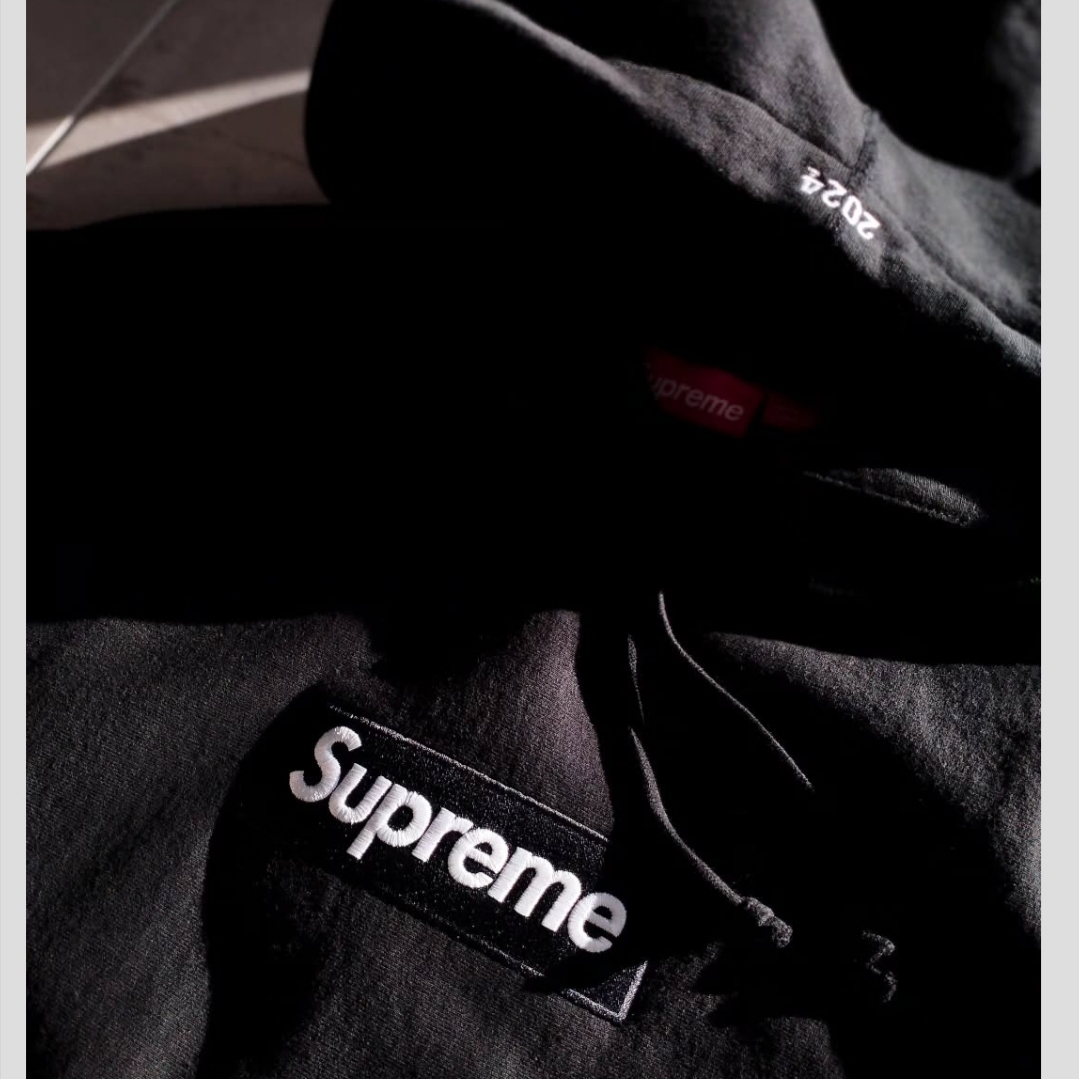 Supreme Box Logo Hooded Sweatshirt Black - 24FW 착용 스타일 - 5