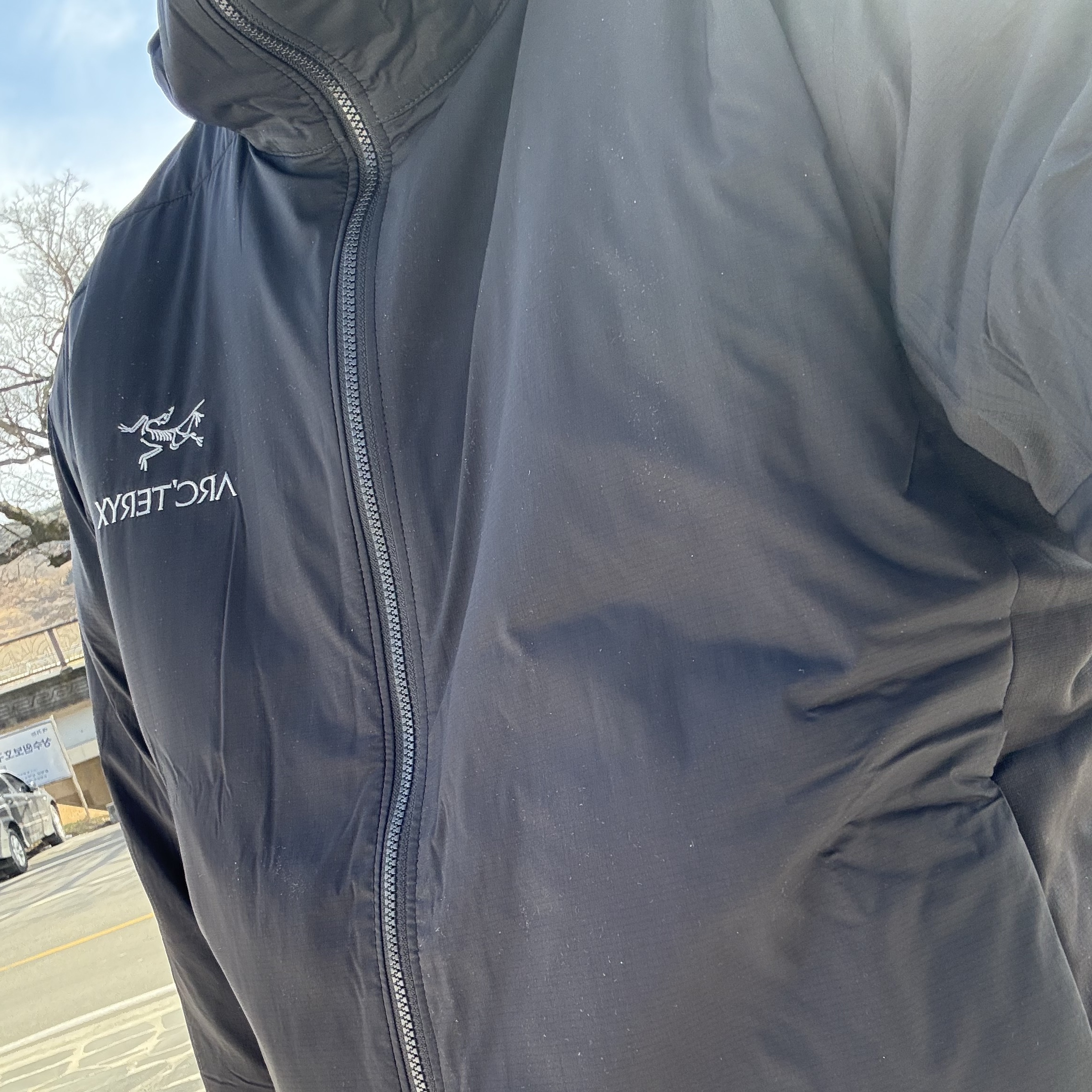 Arc'teryx Atom Hoody Black 착용 스타일