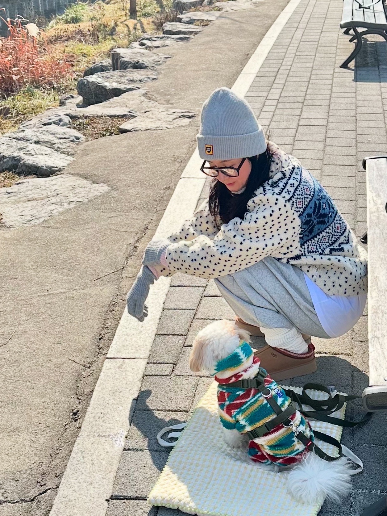Human Made Big Beanie Gray, (W) UGG Tazz Slipper Chestnut 착용 스타일 - 2