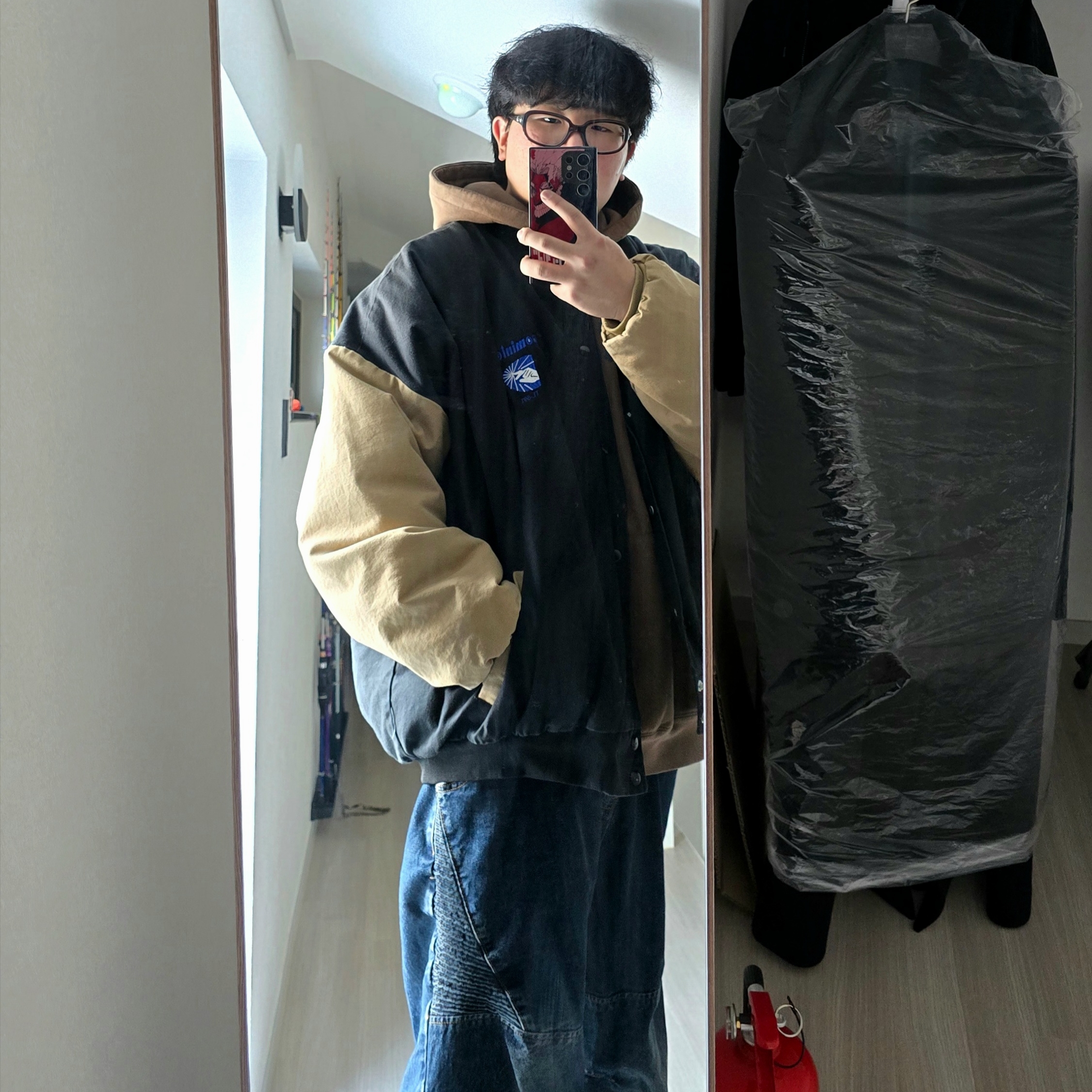 Supreme Printed Arc Hooded Sweatshirt Dusty Brown - 24FW, Kinchi x My Name Is Peter Boots - 888 (a) Yellow 착용 스타일 - 1
