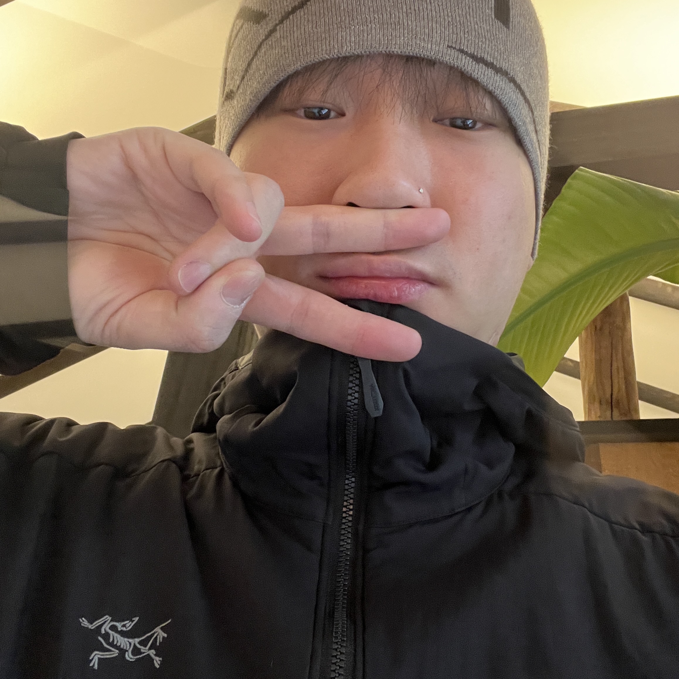 ROA Beanie Logo Taupe - 24FW, Arc'teryx Atom Hoody Black 착용 스타일 - 1