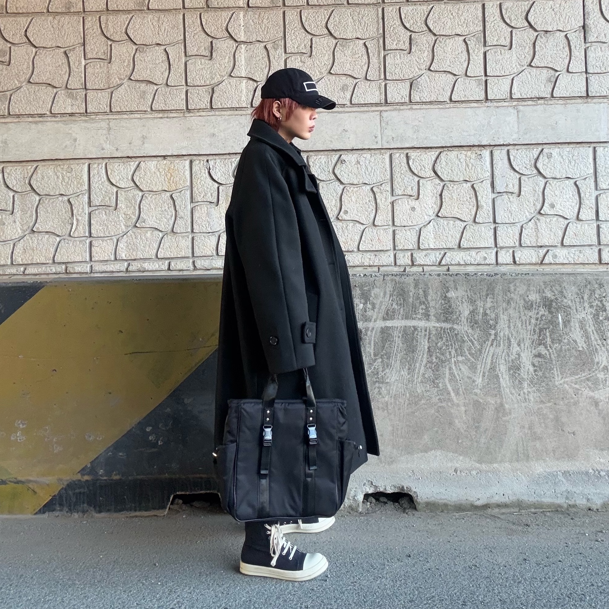 Rick Owens Drkshdw Calf Leather Penta Sneakers Black Milk White 착용 스타일 - 1