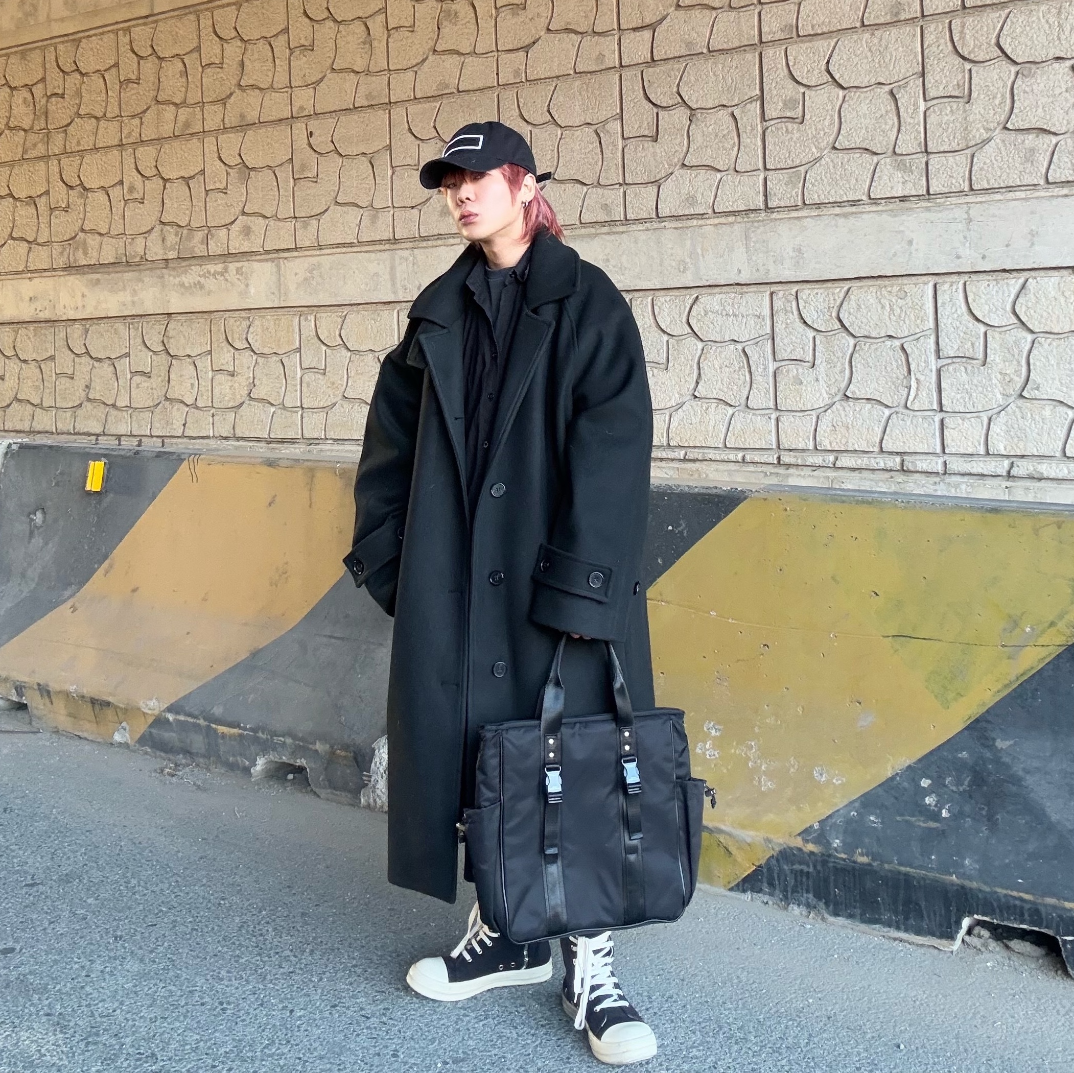 Rick Owens Drkshdw Calf Leather Penta Sneakers Black Milk White 착용 스타일 - 2