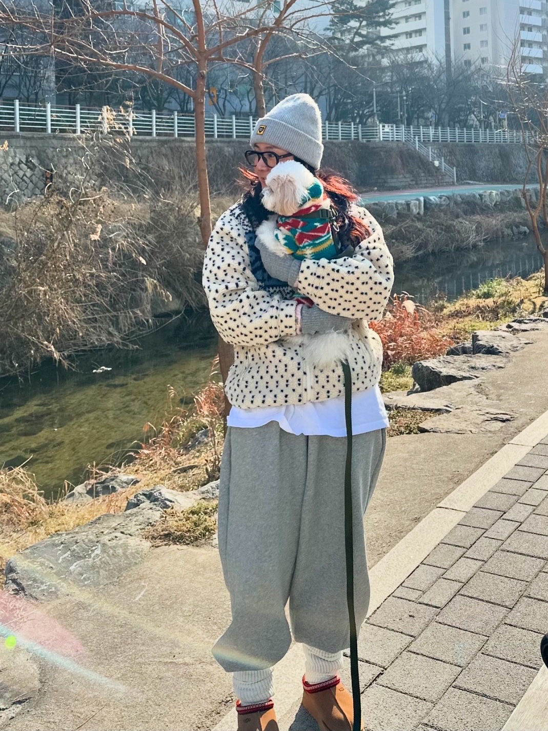 Human Made Big Beanie Gray, (W) UGG Tazz Slipper Chestnut 착용 스타일 - 3