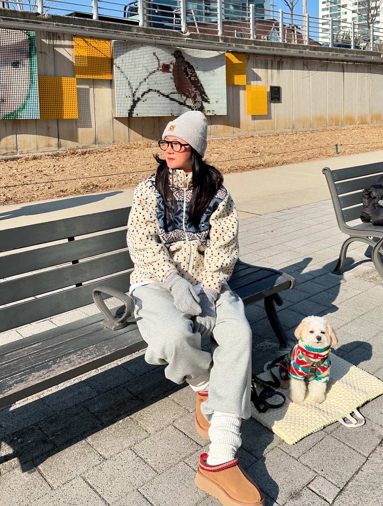Human Made Big Beanie Gray, (W) UGG Tazz Slipper Chestnut 착용 스타일 - 1