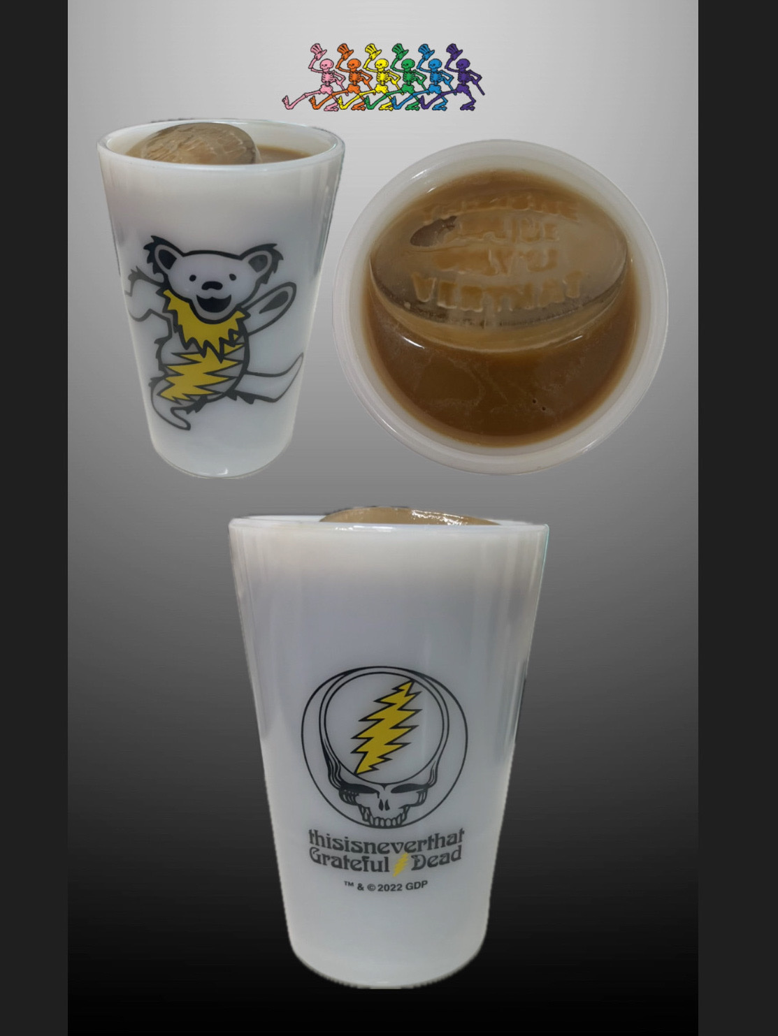 Thisisneverthat x Grateful Dead Dancing Bear Olde Milk glass White 착용 스타일