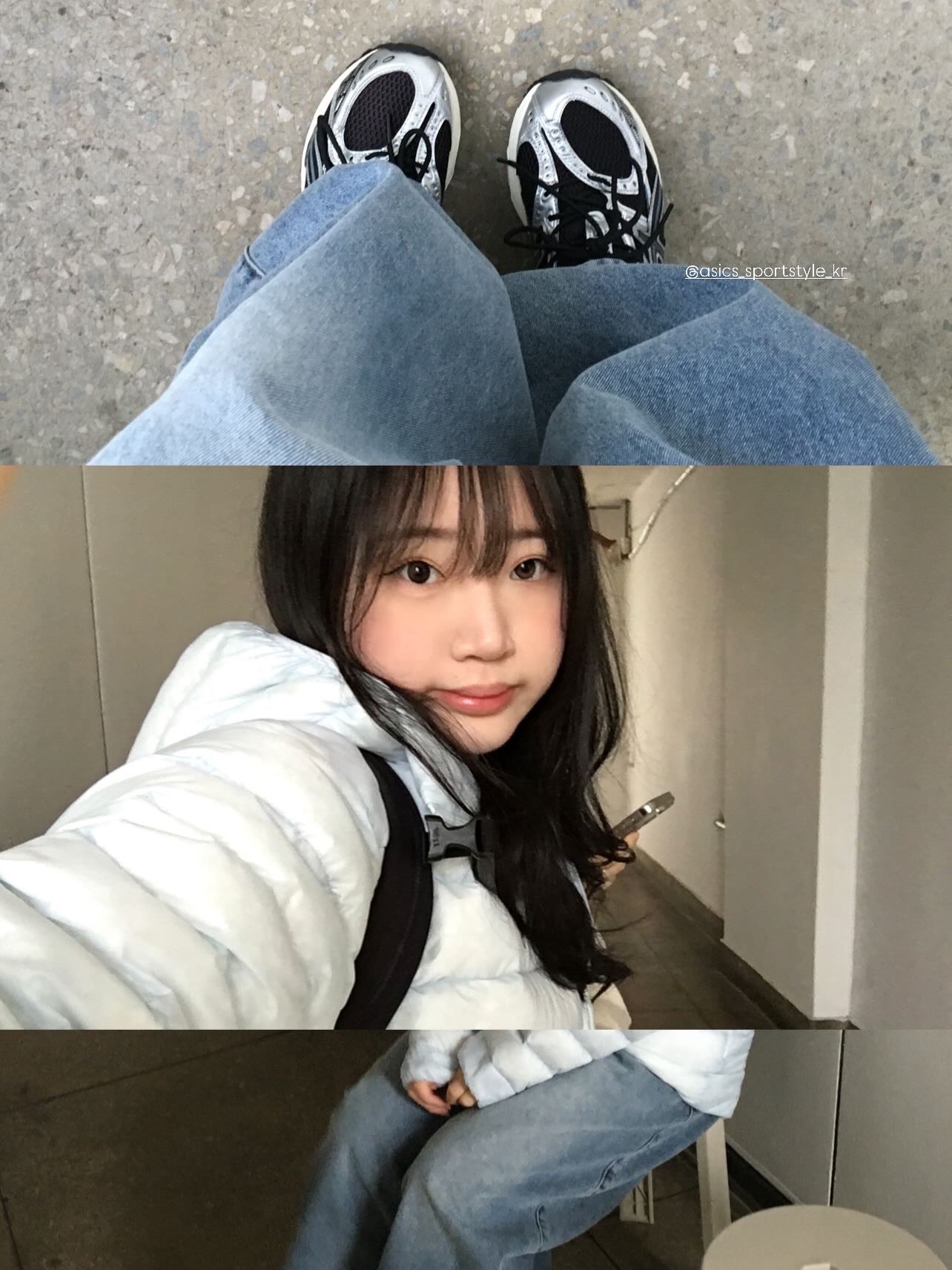 Arc'teryx Cerium Hoody Daybreak, Asics Gel-Nimbus 10.1 Black Midnight 착용 스타일 - 2