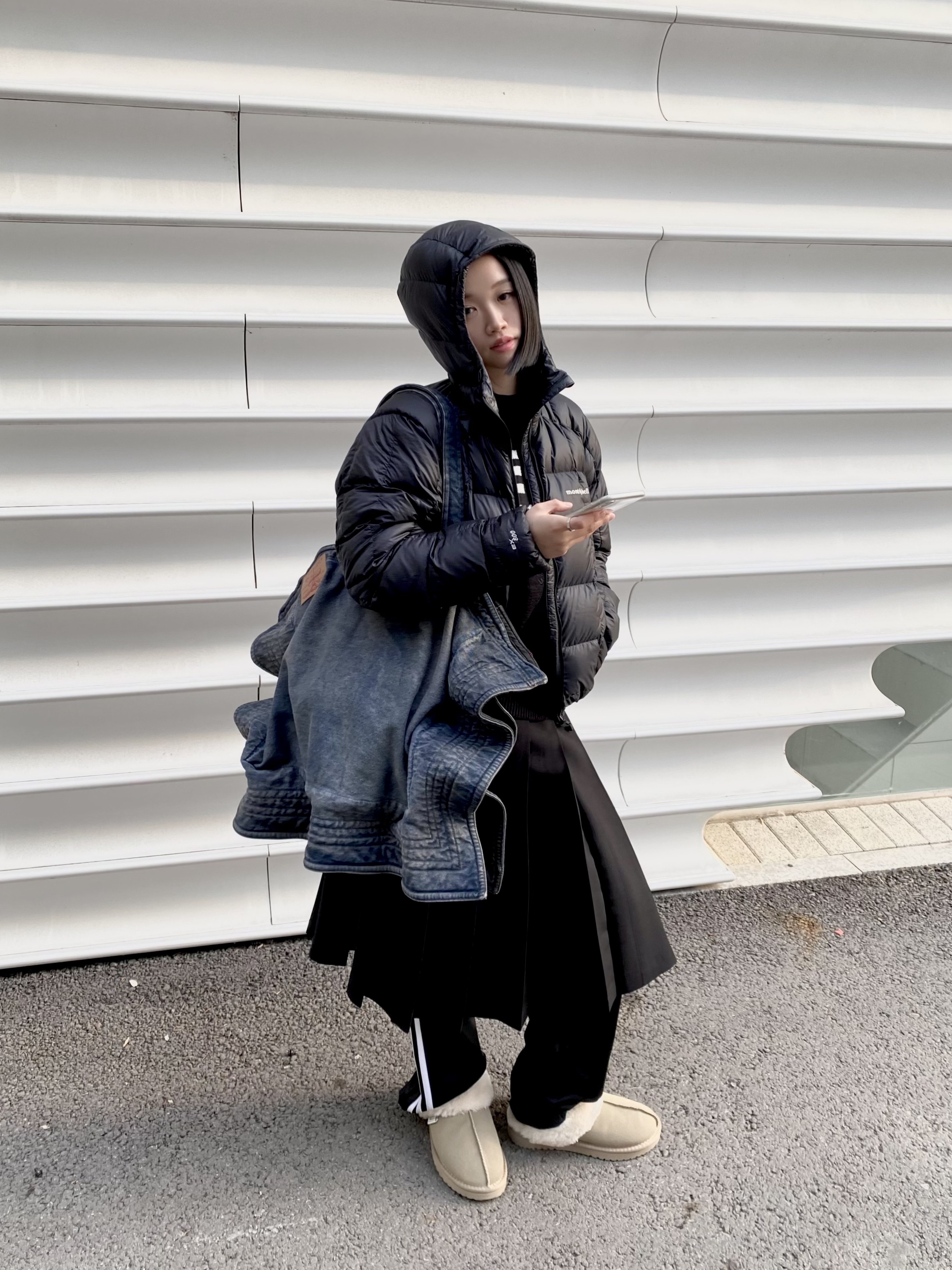 Montbell Superior Down Parka Black 착용 스타일 - 1