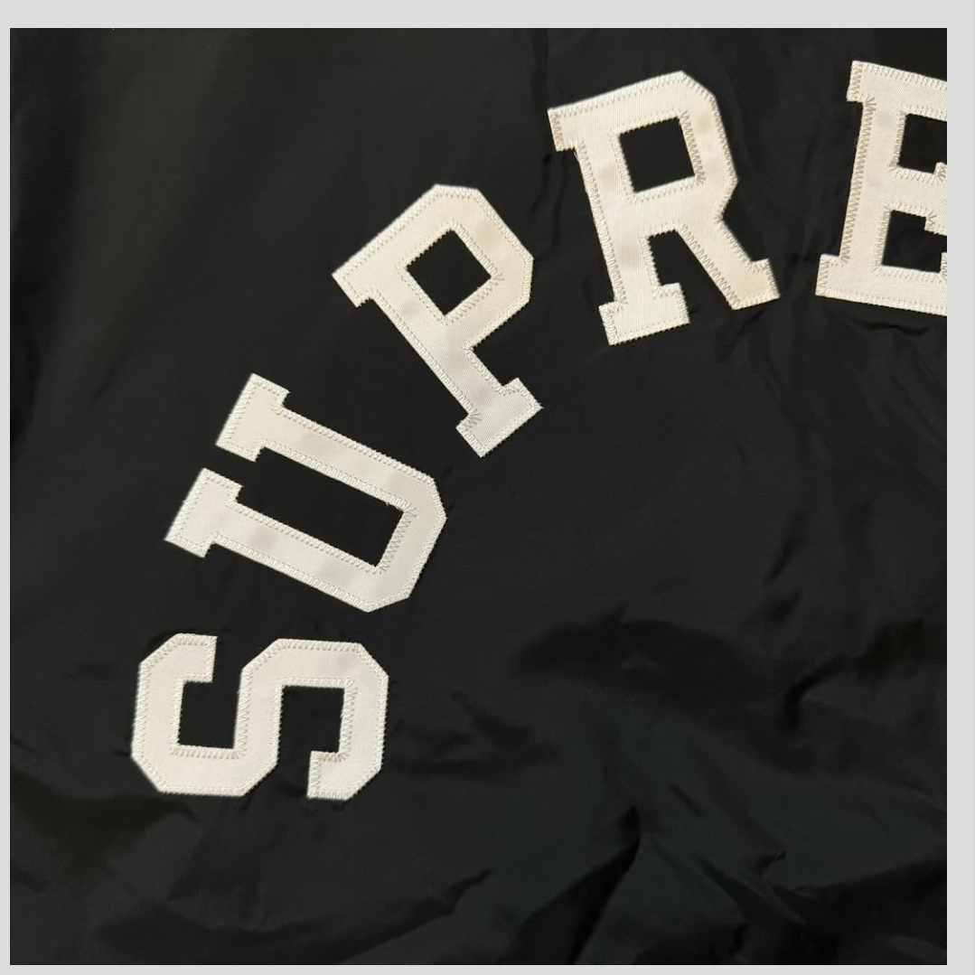 Supreme x Champion Coaches Jacket Navy - 24SS, Supreme x Champion Coaches Jacket Black - 24SS 착용 스타일 - 3