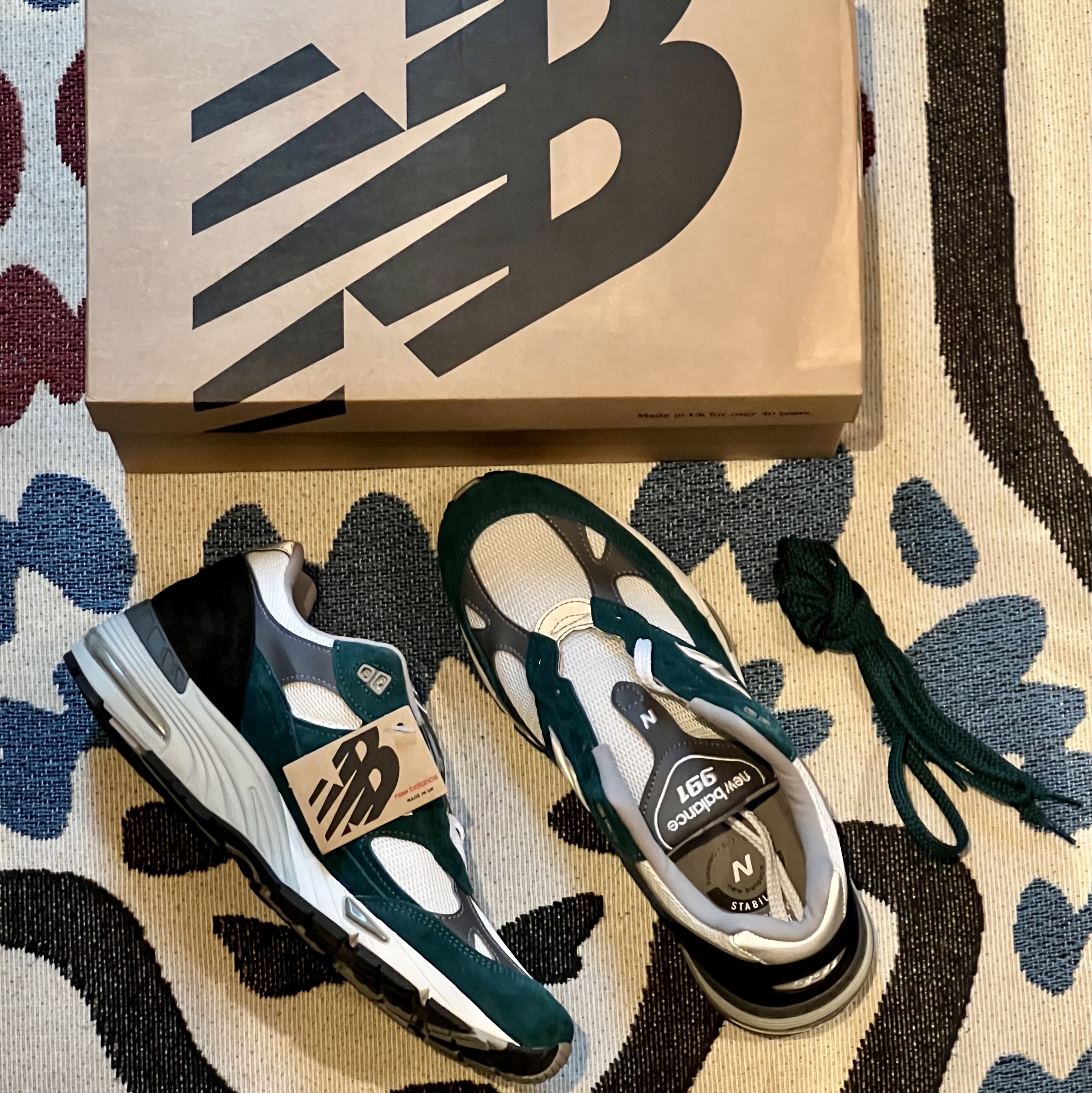New Balance 991 Made in UK Bright Renaissance Pacific 착용 스타일