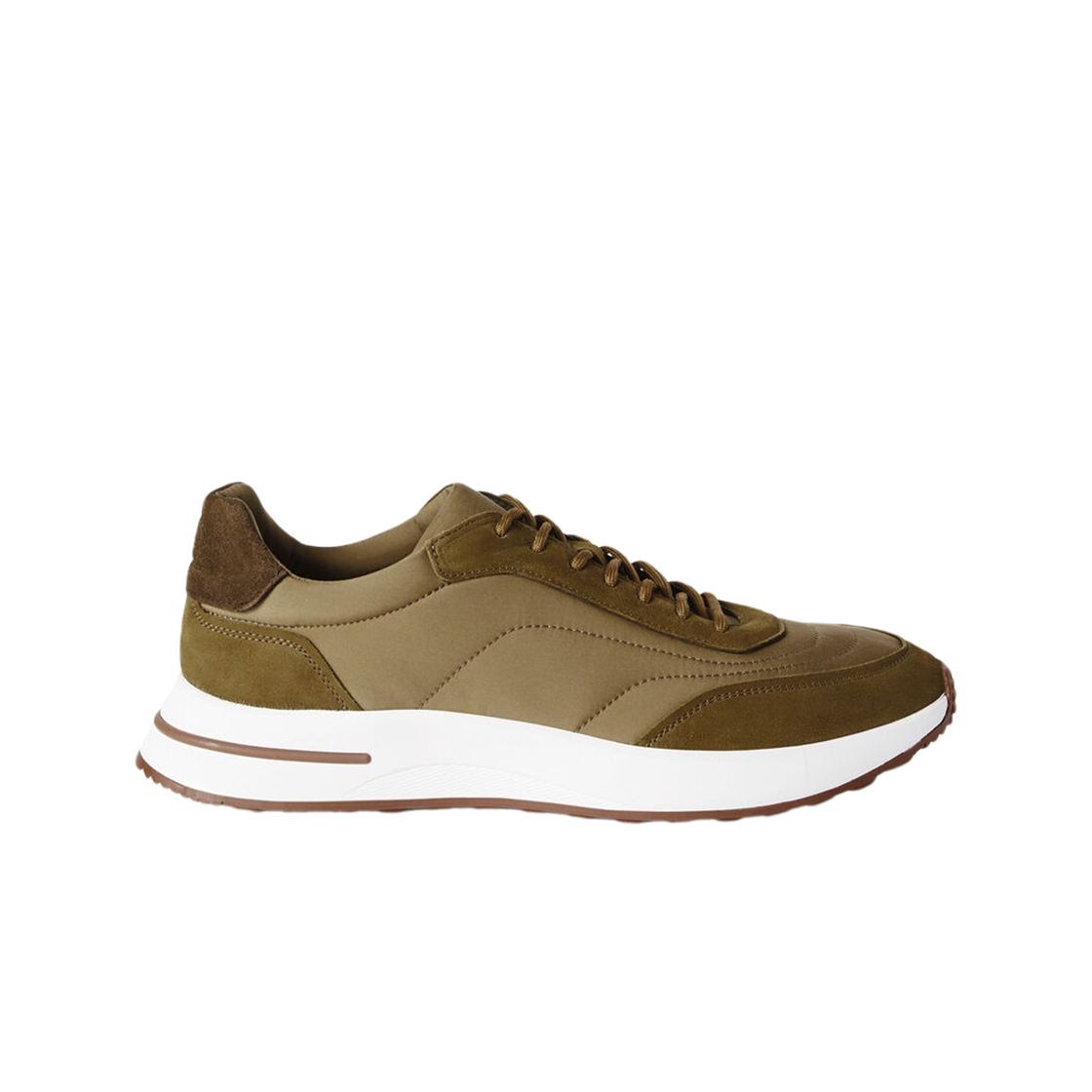 FAM1719-H08E Loro Piana Week-End Walk Sneakers Microfiber Storm System Smoky Tree